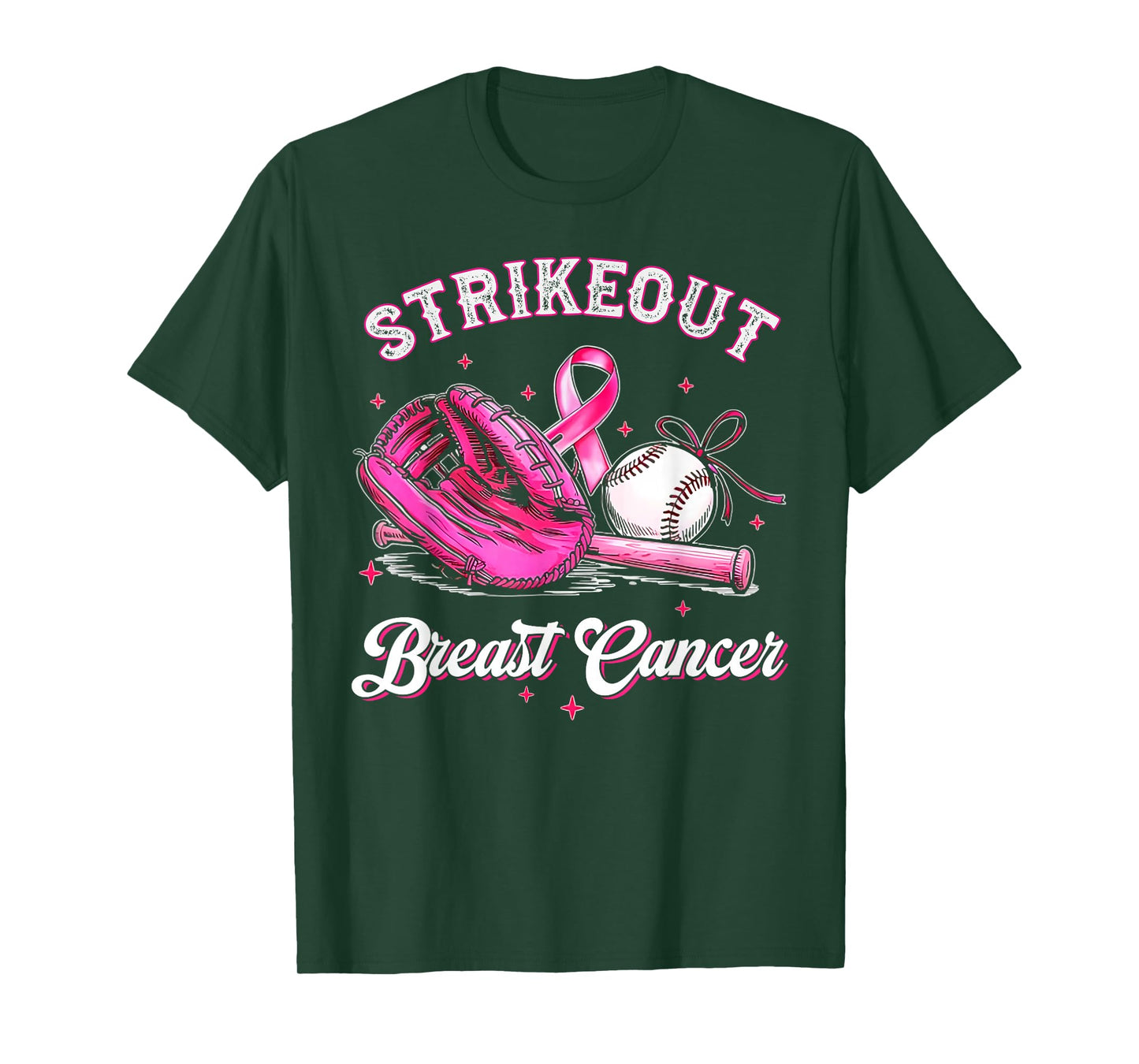 Strike Out Breast Cancer Baseball Fight Awareness Men Women T-Shirt