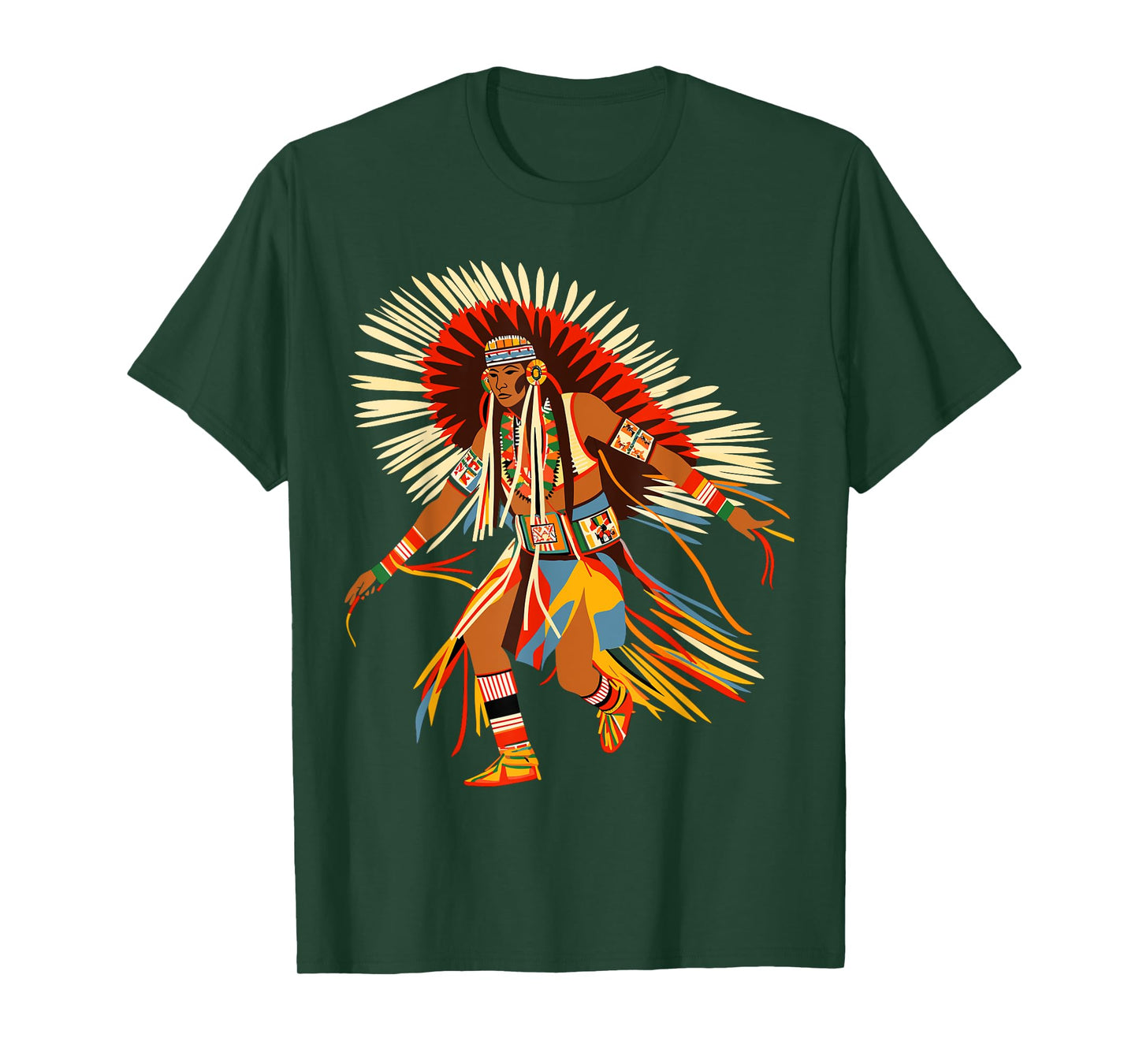 Powwow Dancer Native American Indian Traditional Art Style T-Shirt