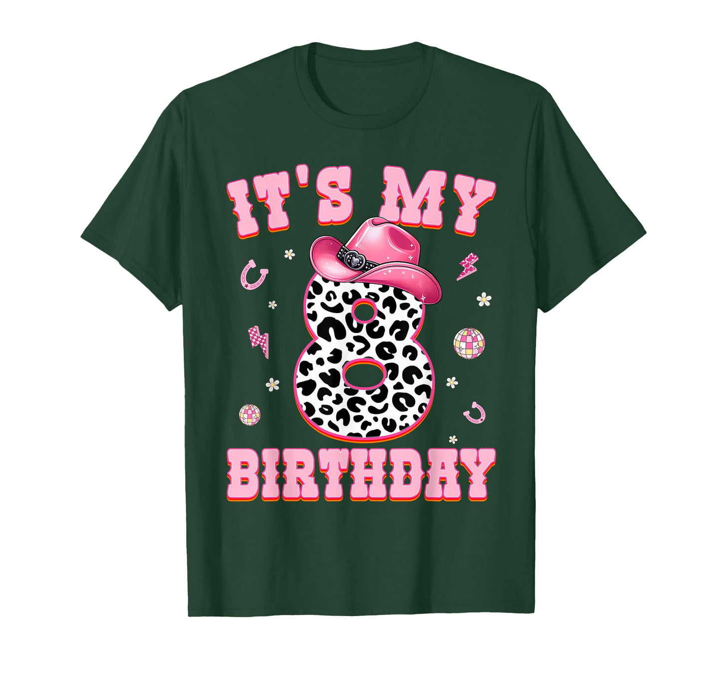 It's My 8th Birthday Western Cowgirl 8 Year Old Birthday T-Shirt