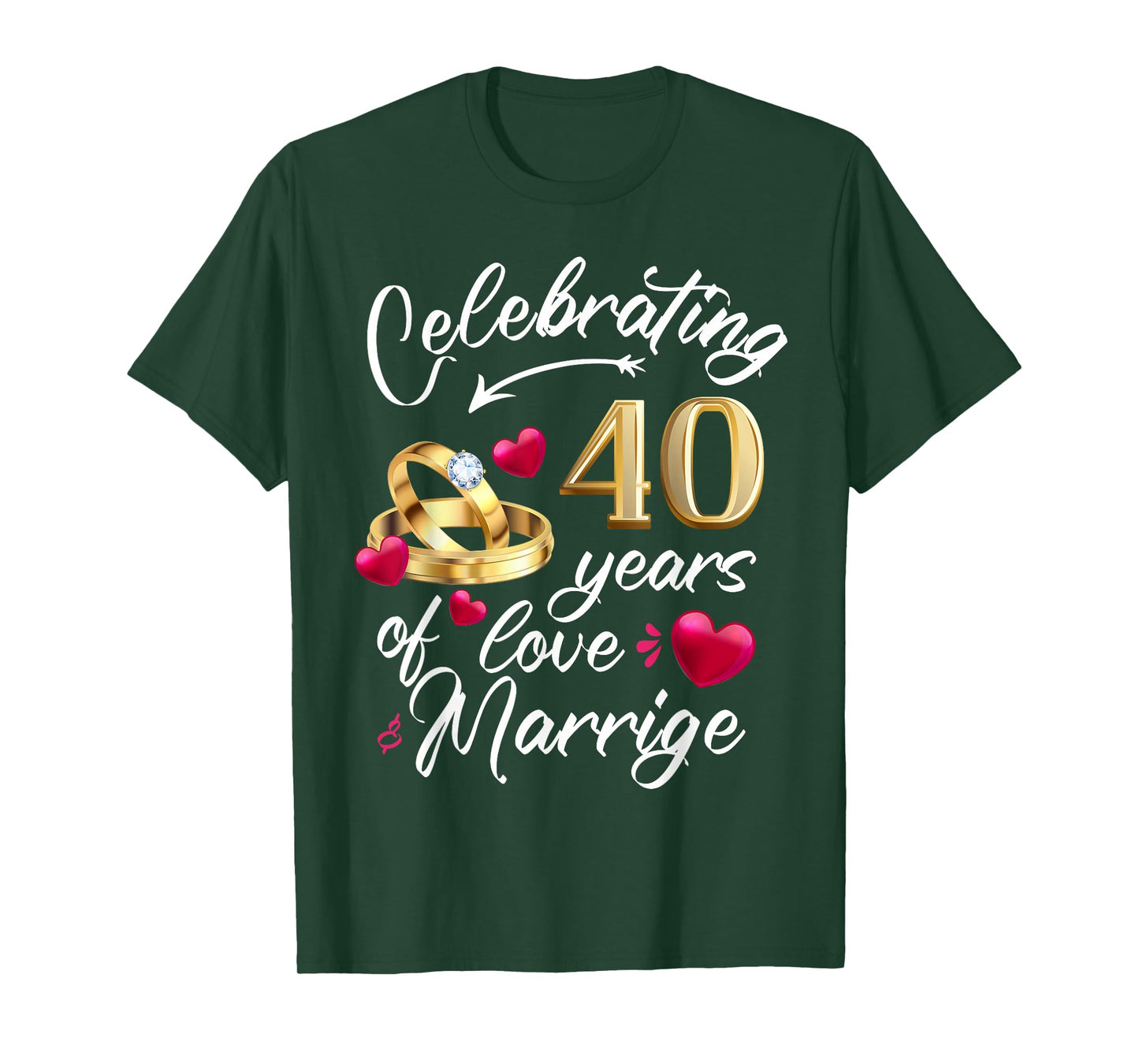 Celebrating 40 Years of Marriage 40th Wedding Anniversary T-Shirt