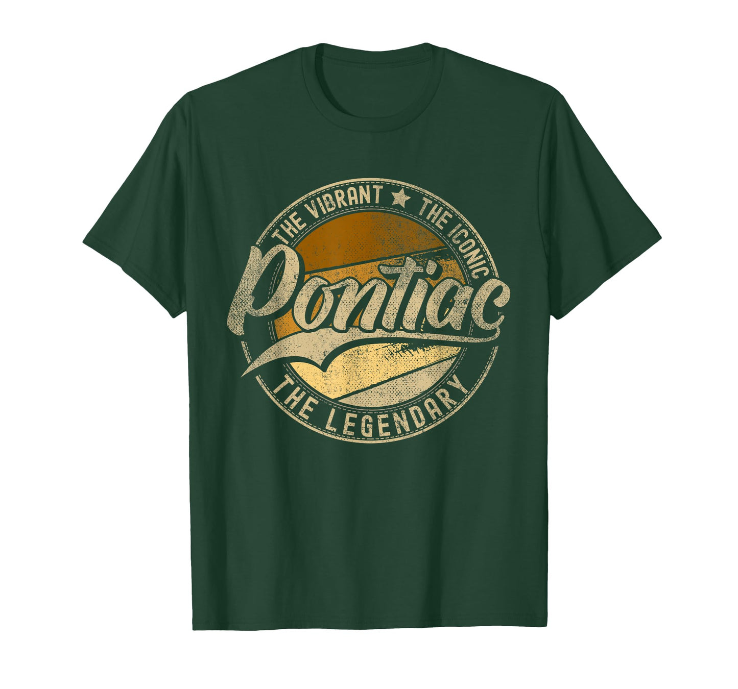 Pontiac MI | Michigan | Vintage Distressed T-Shirt, Small, Black