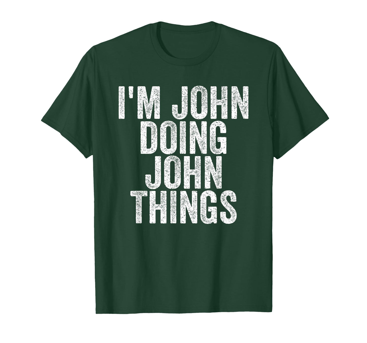 Sarcastic Birthday First Name Text Fun Joke Store I'm John Doing John Things Funny Saying T-Shirt - Unisex-Adults, Kids - Black - Small - Short Sleeve - T-Shirt
