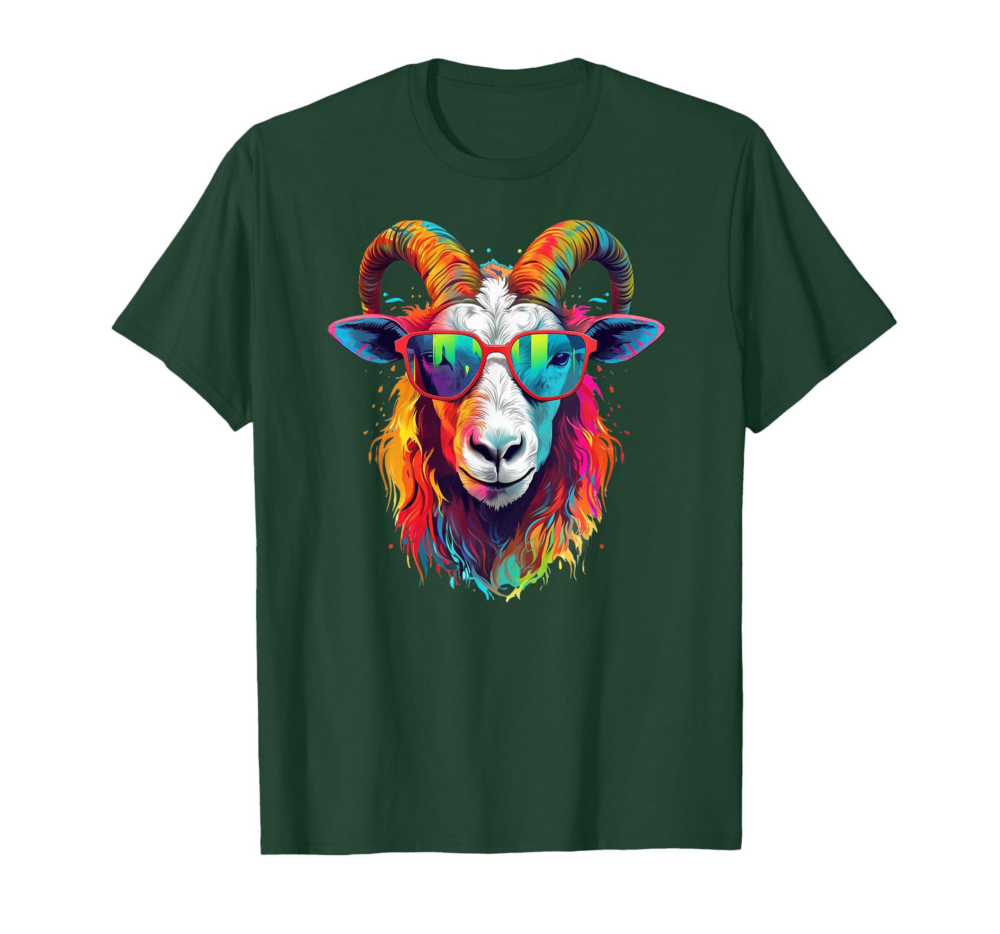 Dripping Psychedelic Goat Trippy Splatter T-Shirt