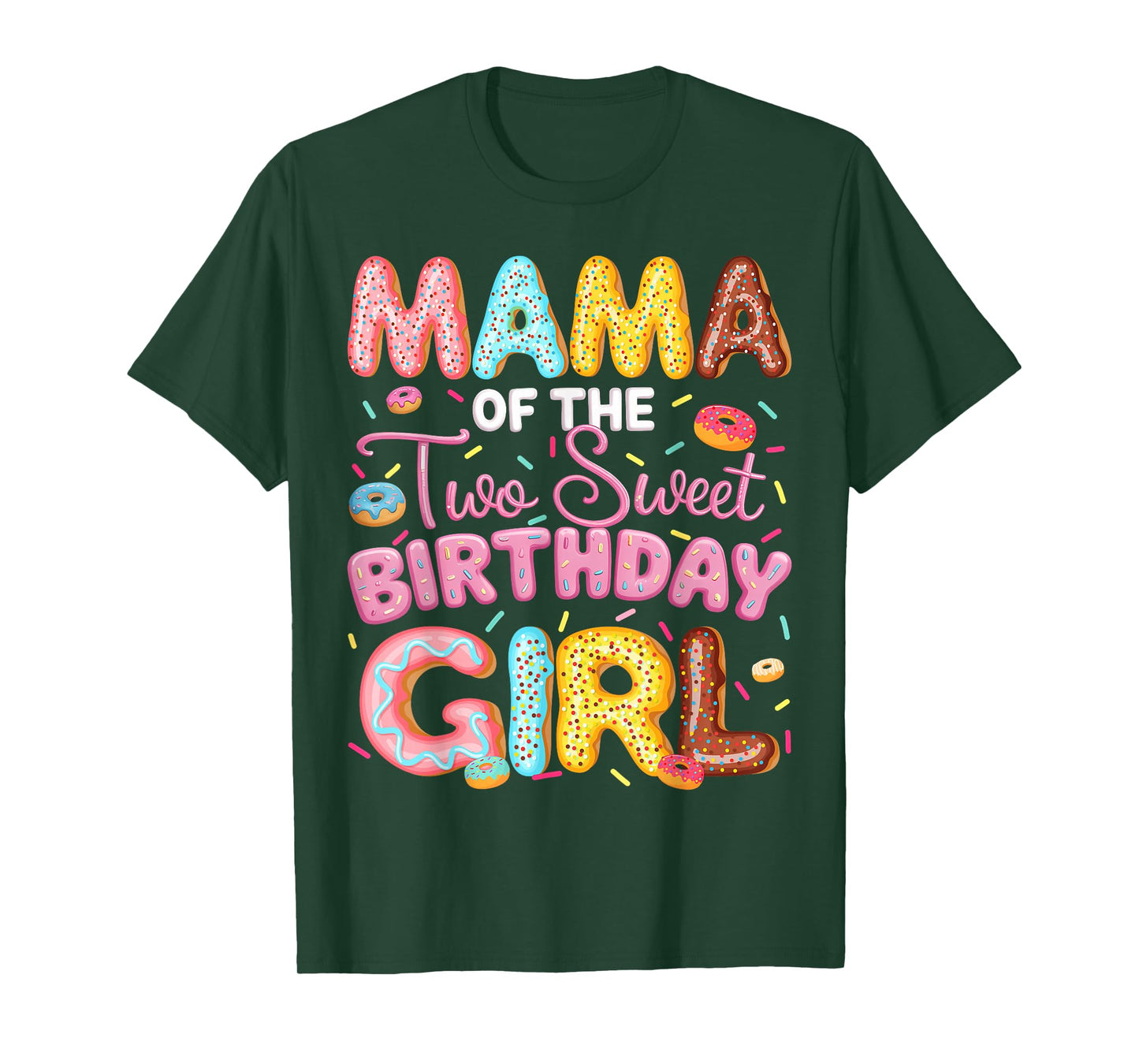 Mama Of The Two Sweet Birthday Girl Donut 2Nd Birthday T-Shirt
