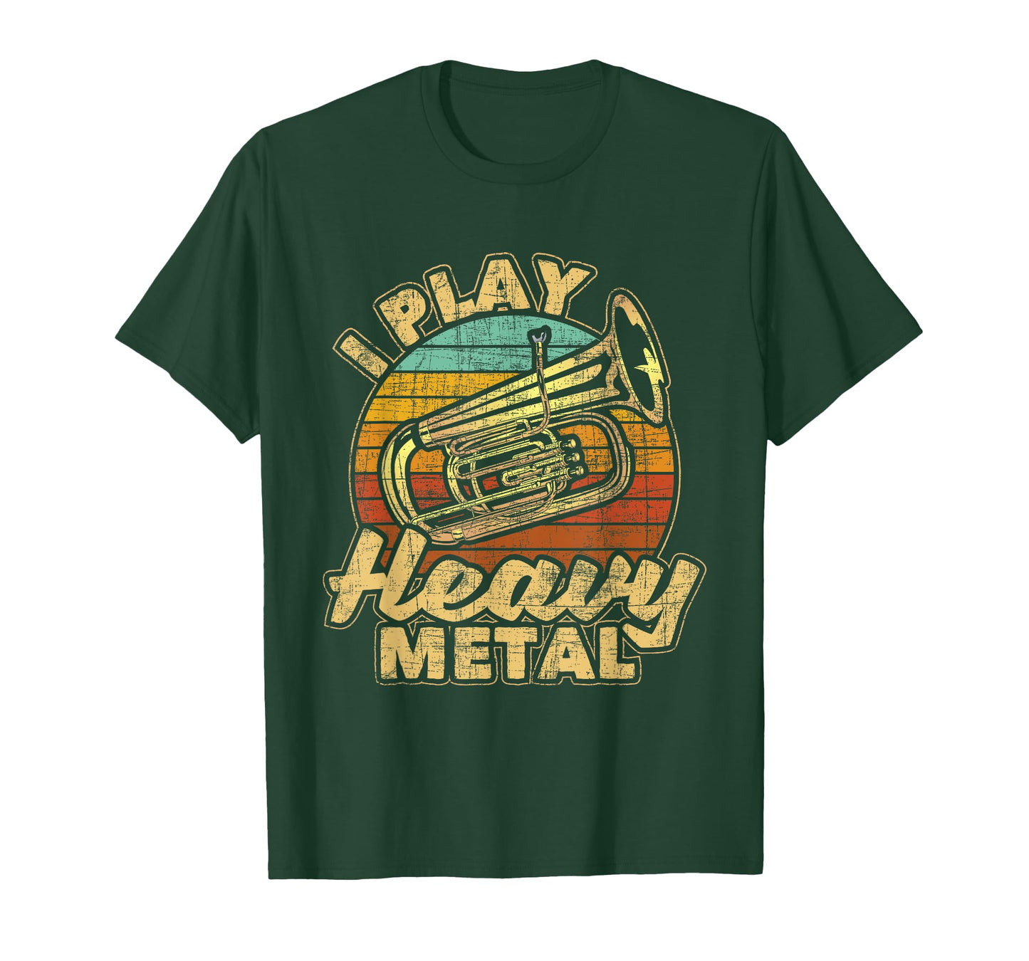 I Play Heavy Metal - Colorful Retro Baritone Marching Band T-Shirt