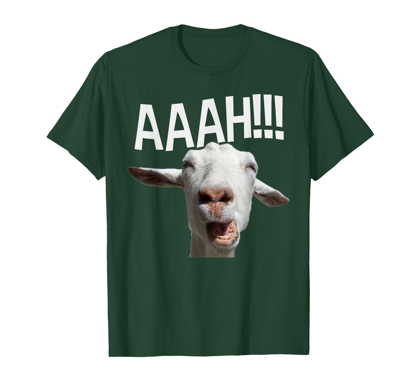 Halloween Screaming Goat AAAH!!! Funny Crazy Goat Print T-Shirt