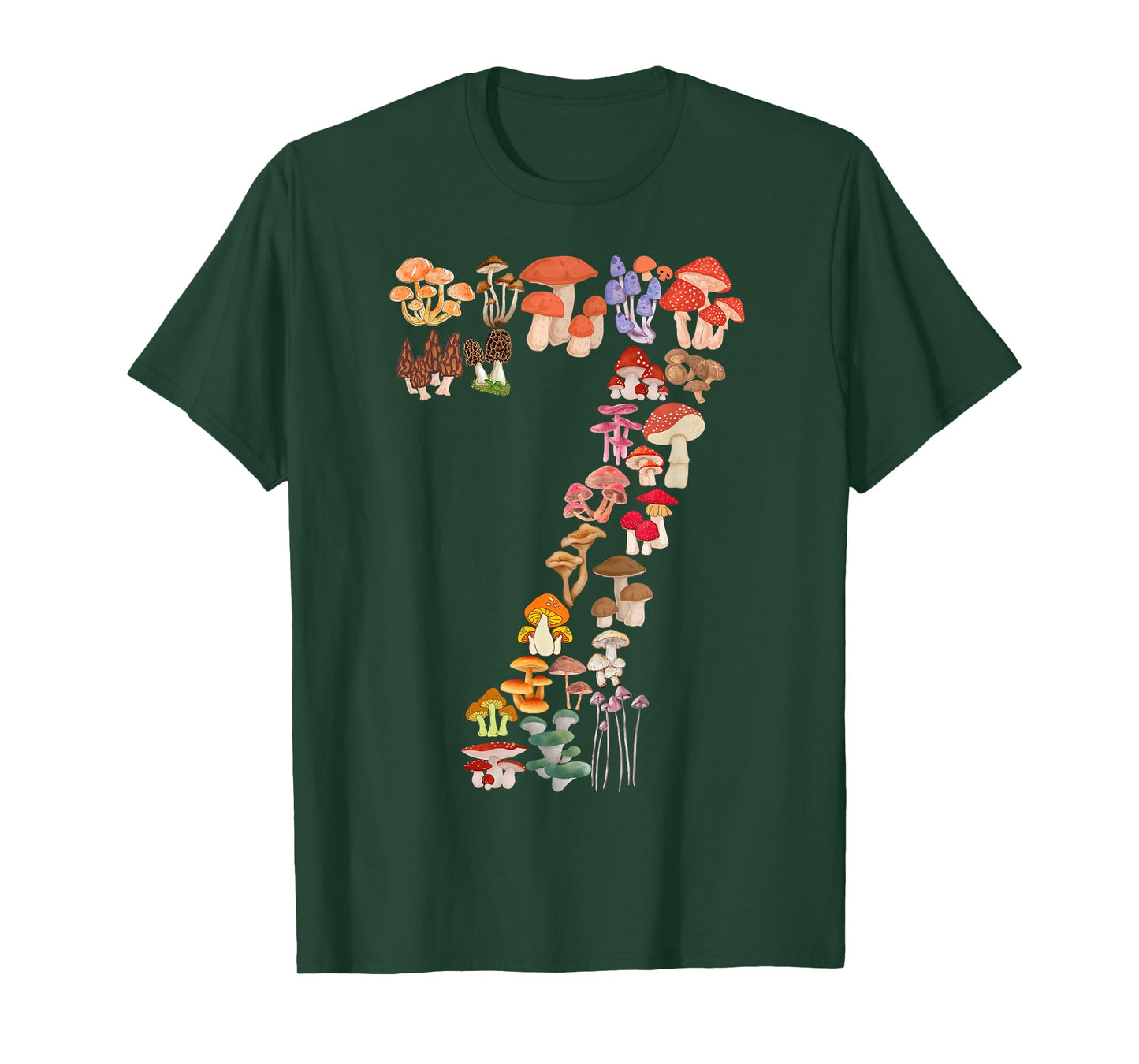 Kids 7th Birthday Mushroom Themed 7 Years Old Boys Girls T-Shirt