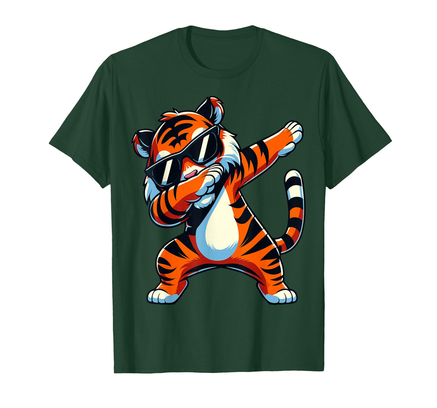 Dabbing Tiger with Sunglasses Tiger Animal T-Shirt