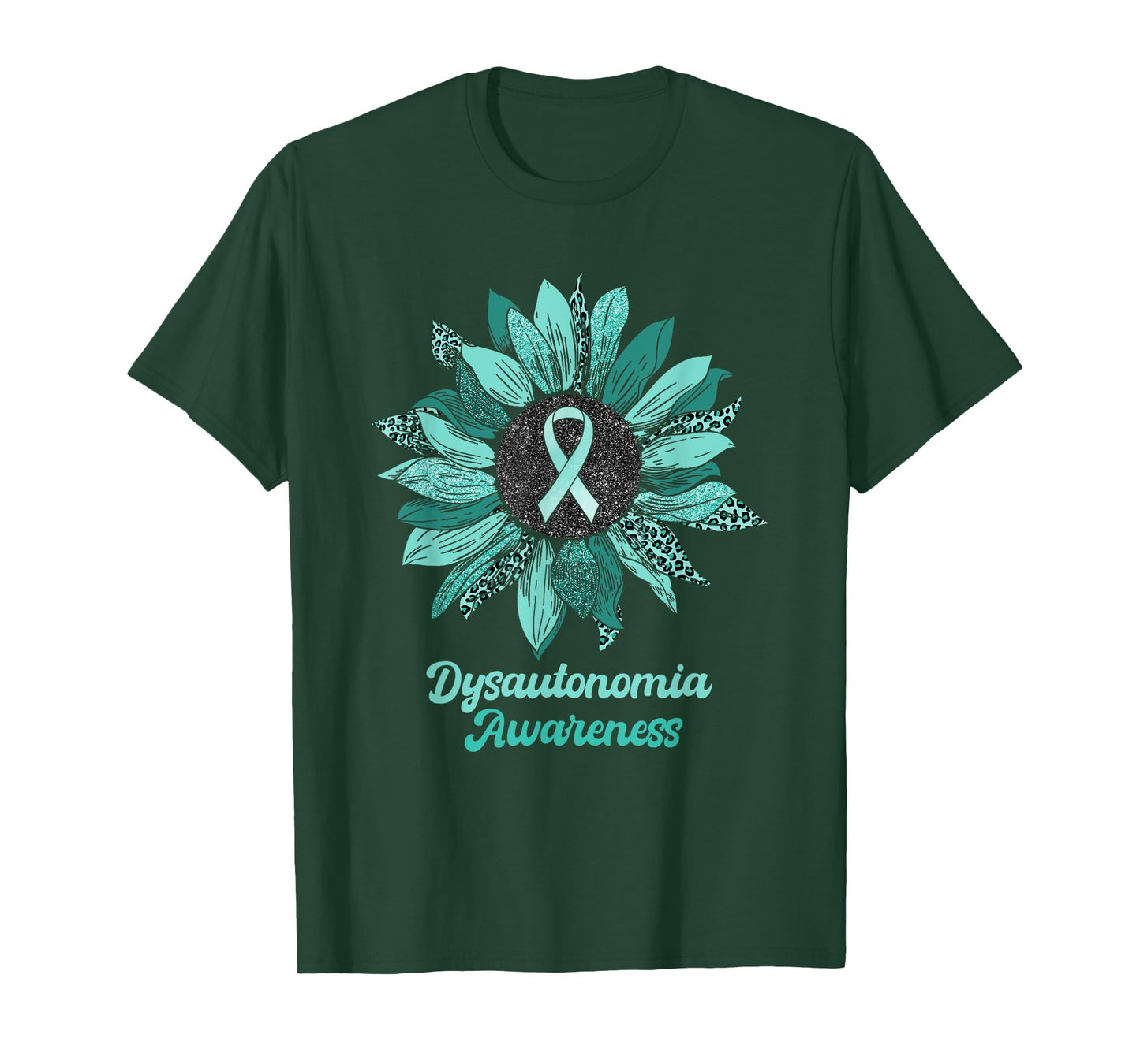Leopard Sunflower Dysautonomia Awareness Warrior Support T-Shirt