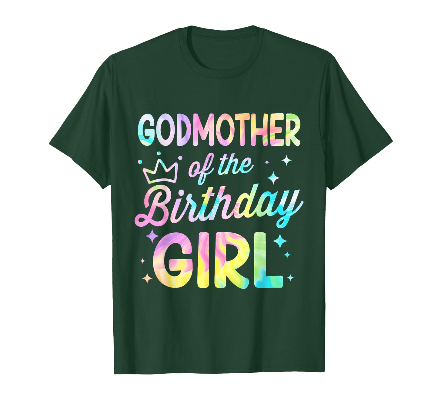 Godmother Of The Birthday Girl Tie Dye Girl Bday Party T-Shirt