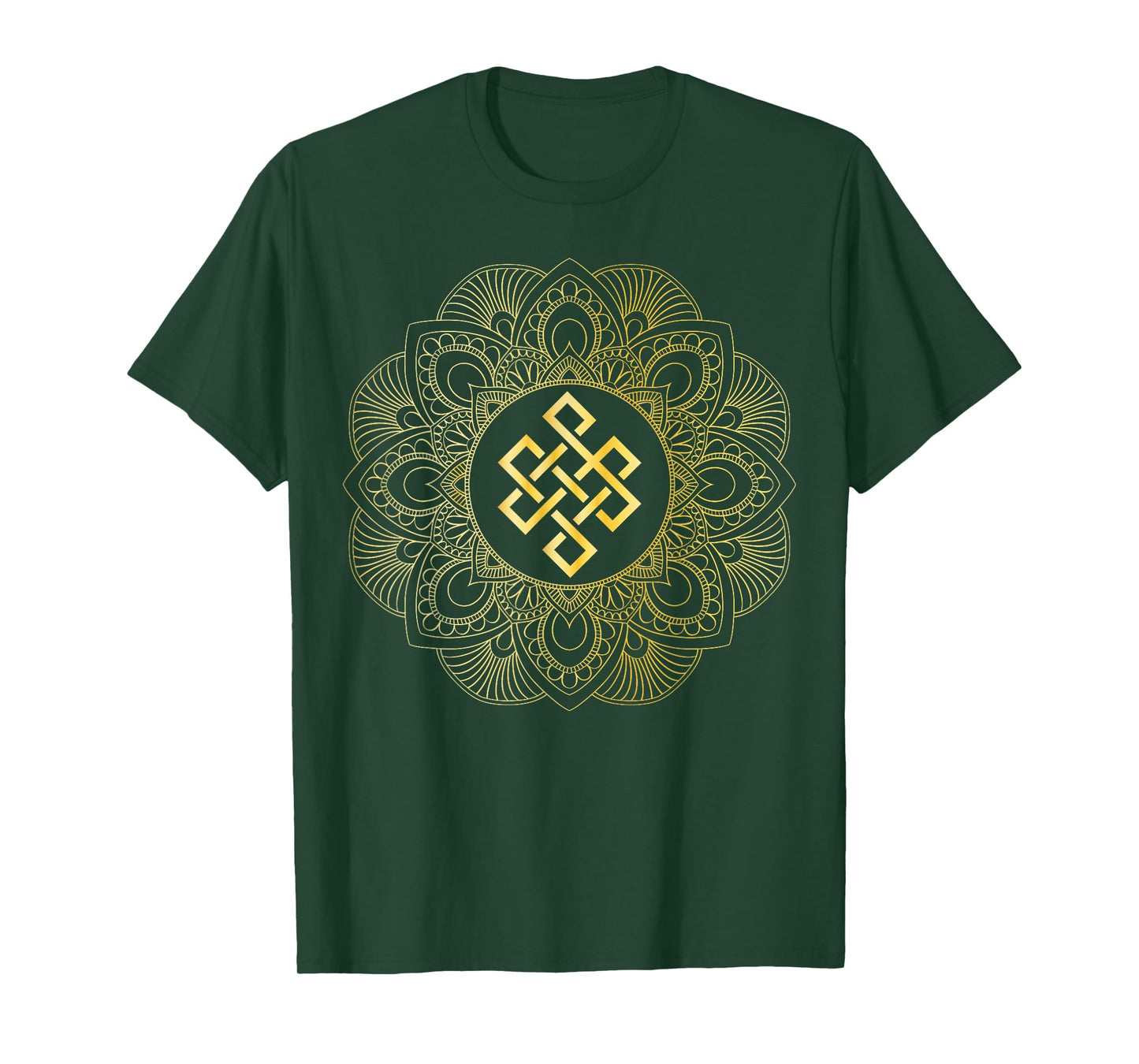 Tibetan Endless Knot Mandala Lotus Flower T-Shirt
