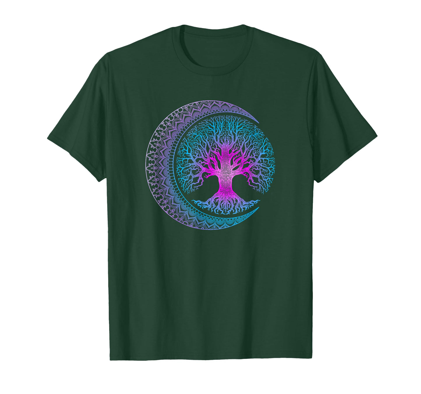 Tree of Life Cresent Moon Phases Mandala Yoga Gift T-Shirt