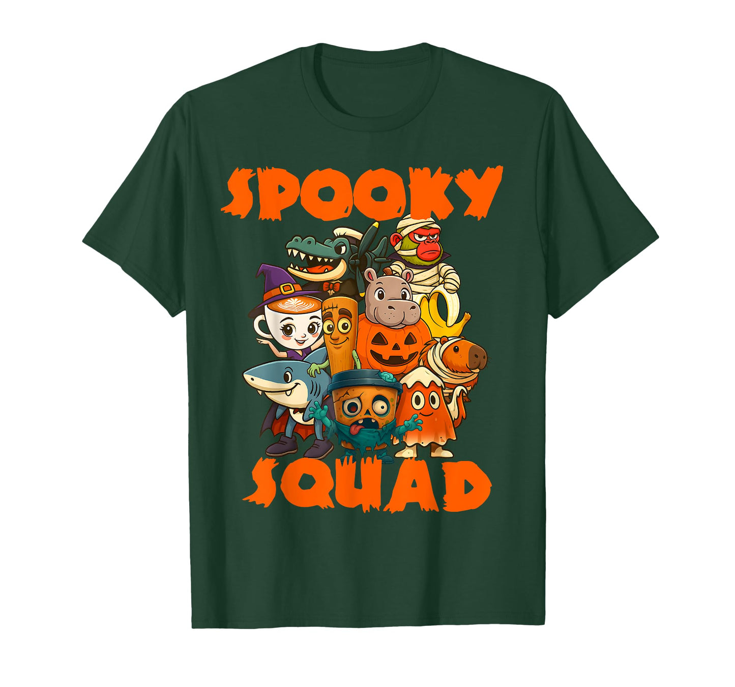 Spooky Squad Halloween Matching Italian Brainrot Meme Kids T-Shirt