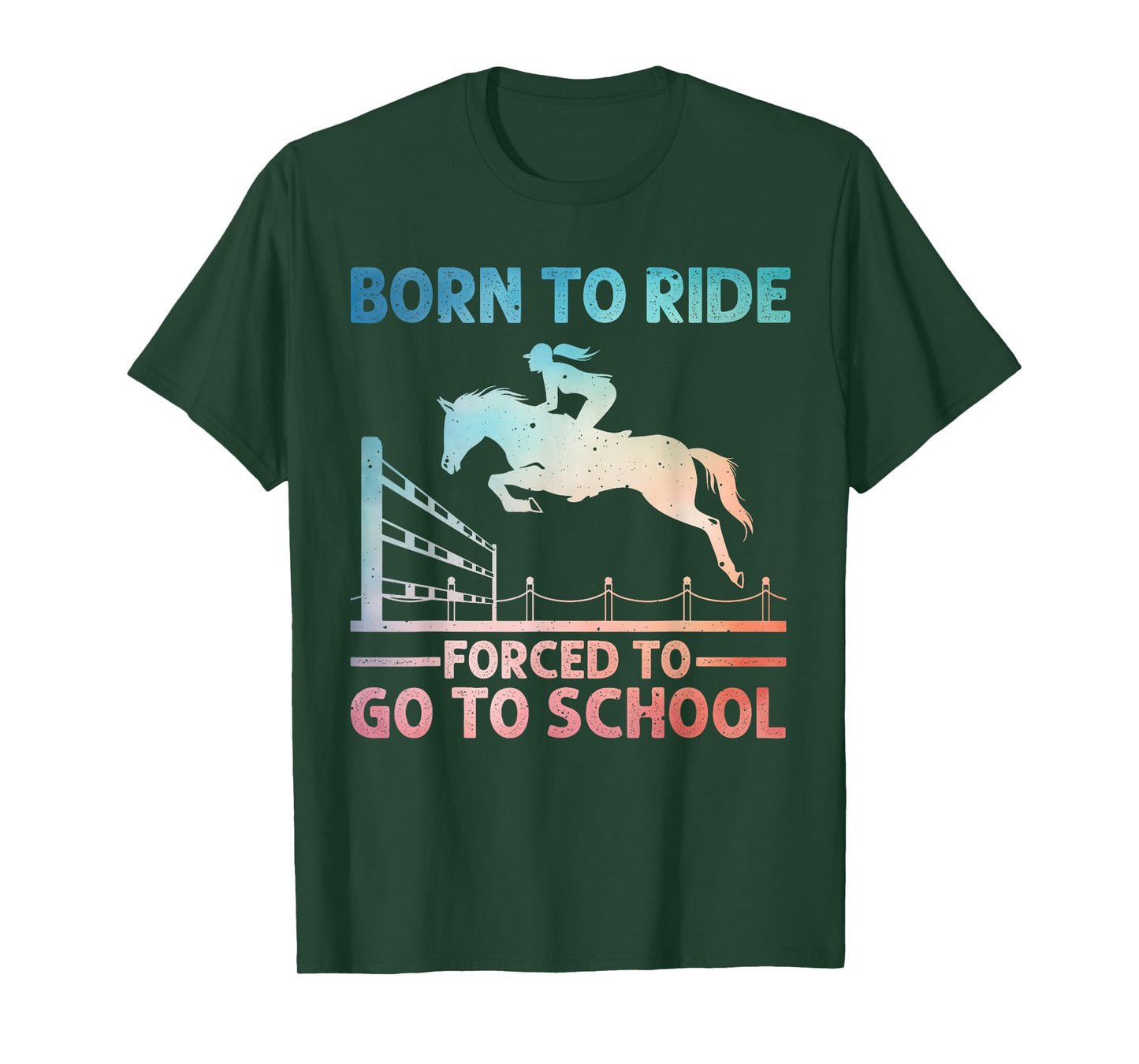 Horse Racing Art For Kids Boys Girls Horse Lover Equestrian T-Shirt