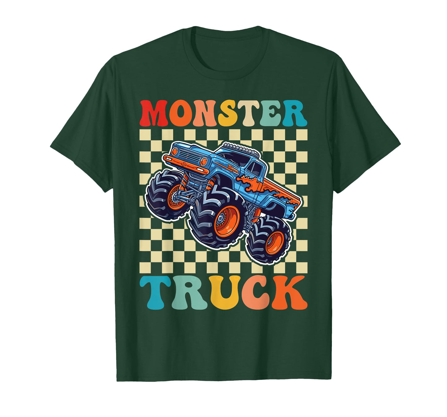 Monster Truck for Toddlers, Kids Monster Truck Retro Vintage T-Shirt