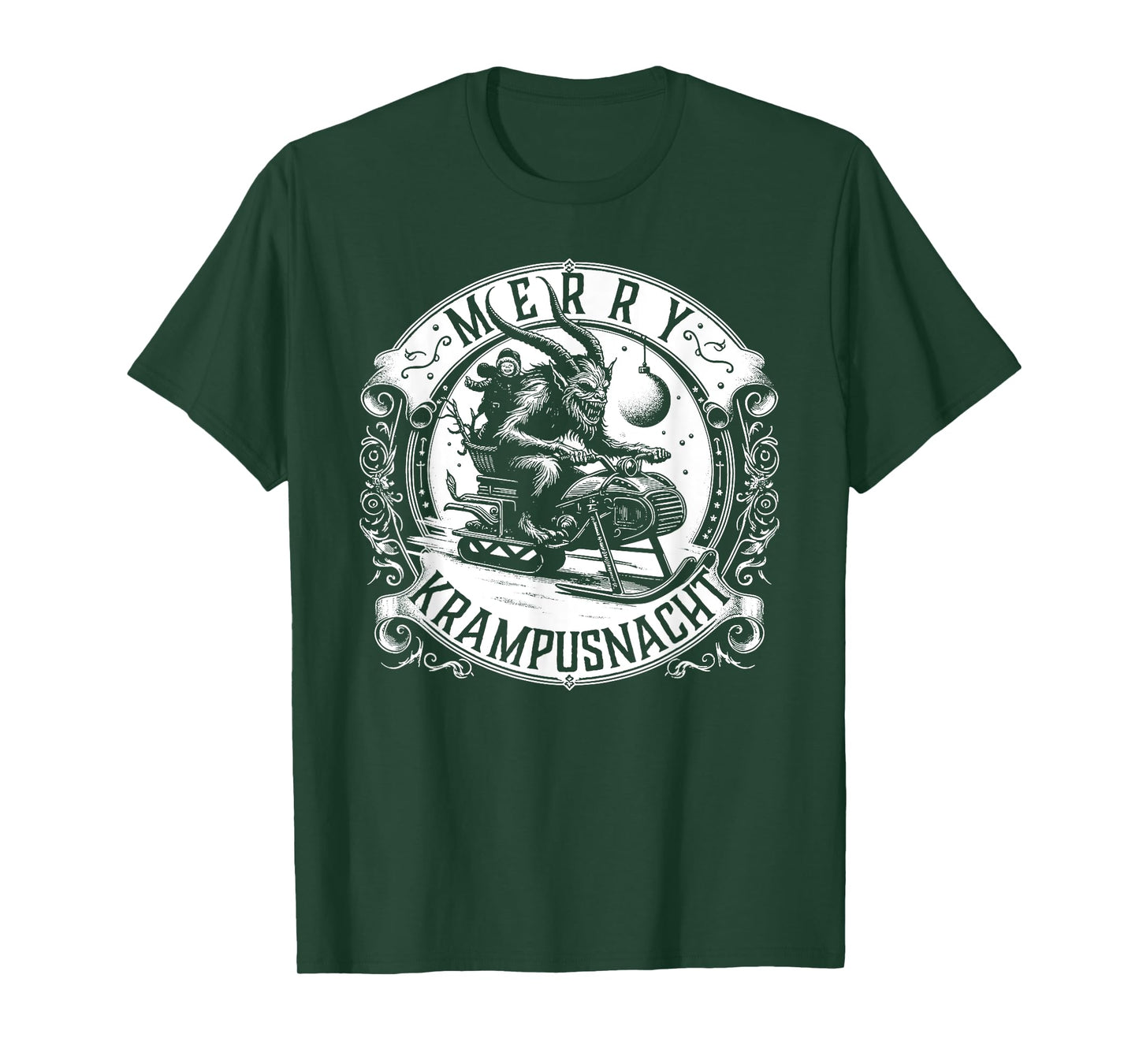 Krampusnacht Krampus on a Snowmobile T-Shirt