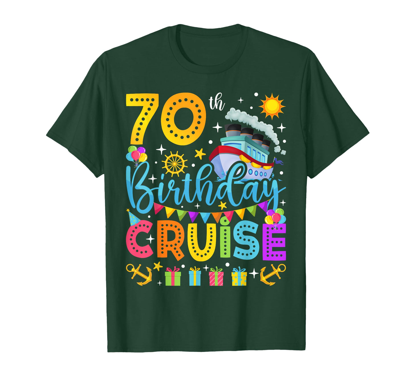 70th Birthday Cruise Cruising Lover 70 Years Old Bday Party T-Shirt