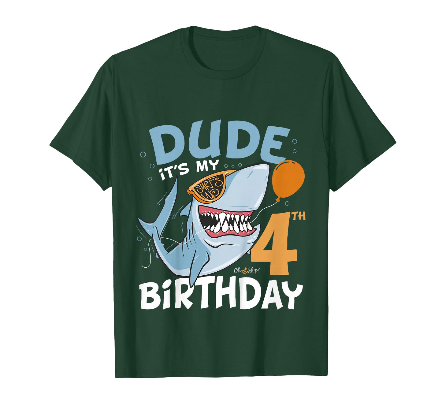 Kids Dude it's my 4th Birthday - 4th Shark Birthday Boy 4th T-Shirt
