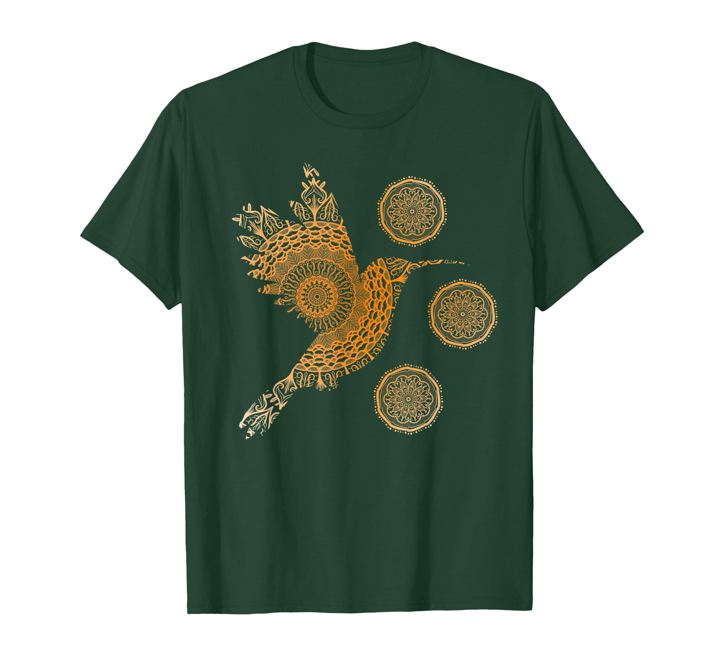 Sacred Mandala Hummingbird Nature Fractal Geometry T-Shirt