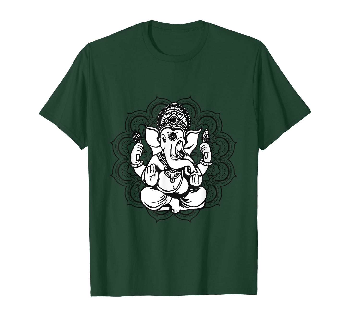 Yoga Mandala Elephant Ganesha Tribal Ornaments Chakra Hindu T-Shirt