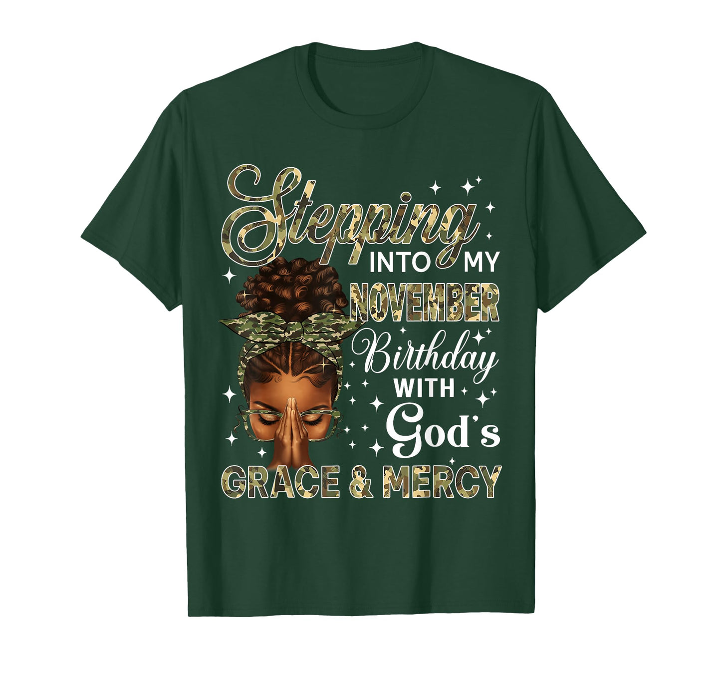 Stepping Into My November Birthday Black Women Christian T-Shirt