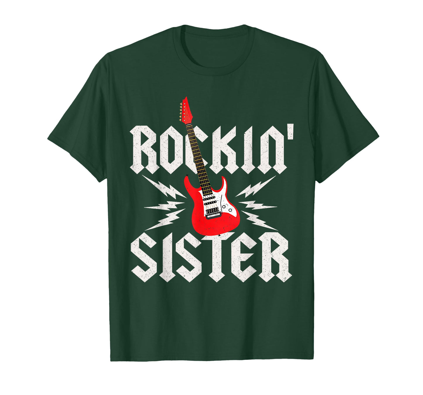 Sister Rockin One Birthday Family Matching Rock Guitar T-Shirt