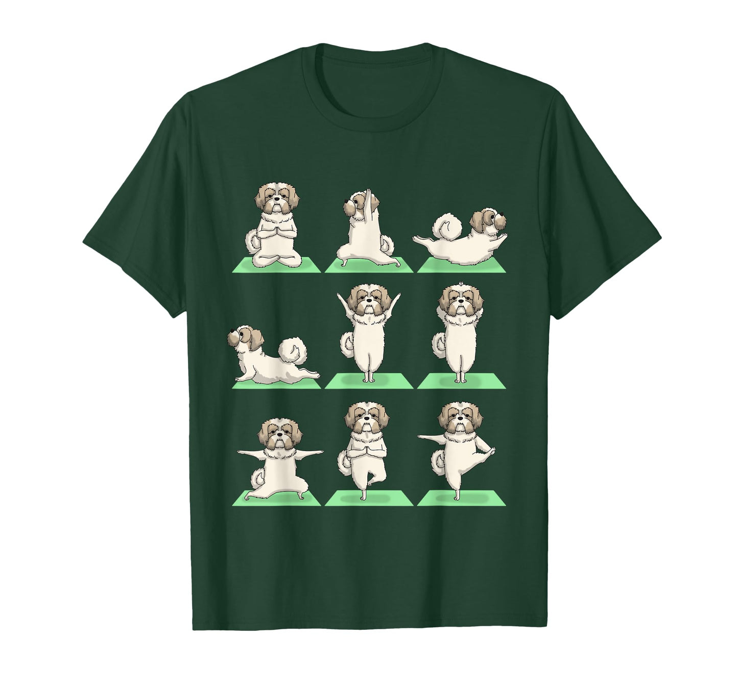 Shih Tzu Dog Yoga Pose Zen Cute Workout Exercise Yogi Funny T-Shirt
