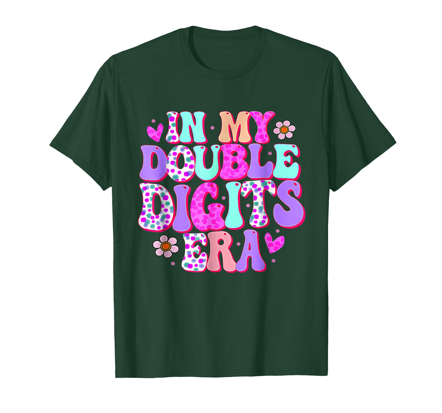 In My Double Digits Era 10 Year Old Gift Birthday Girl Retro T-Shirt