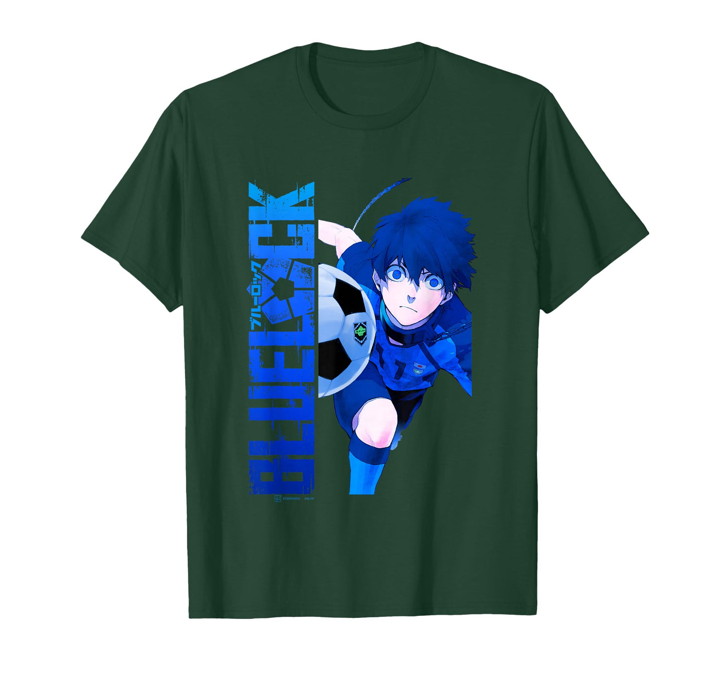 Blue Lock Blue Soccer Ball Split Panels T-Shirt