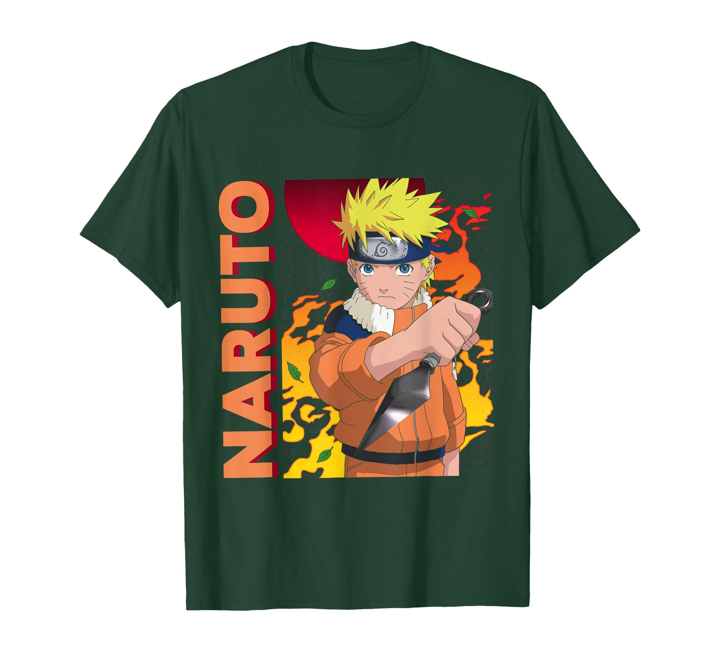 Naruto Main Character On Elemental Background T-Shirt