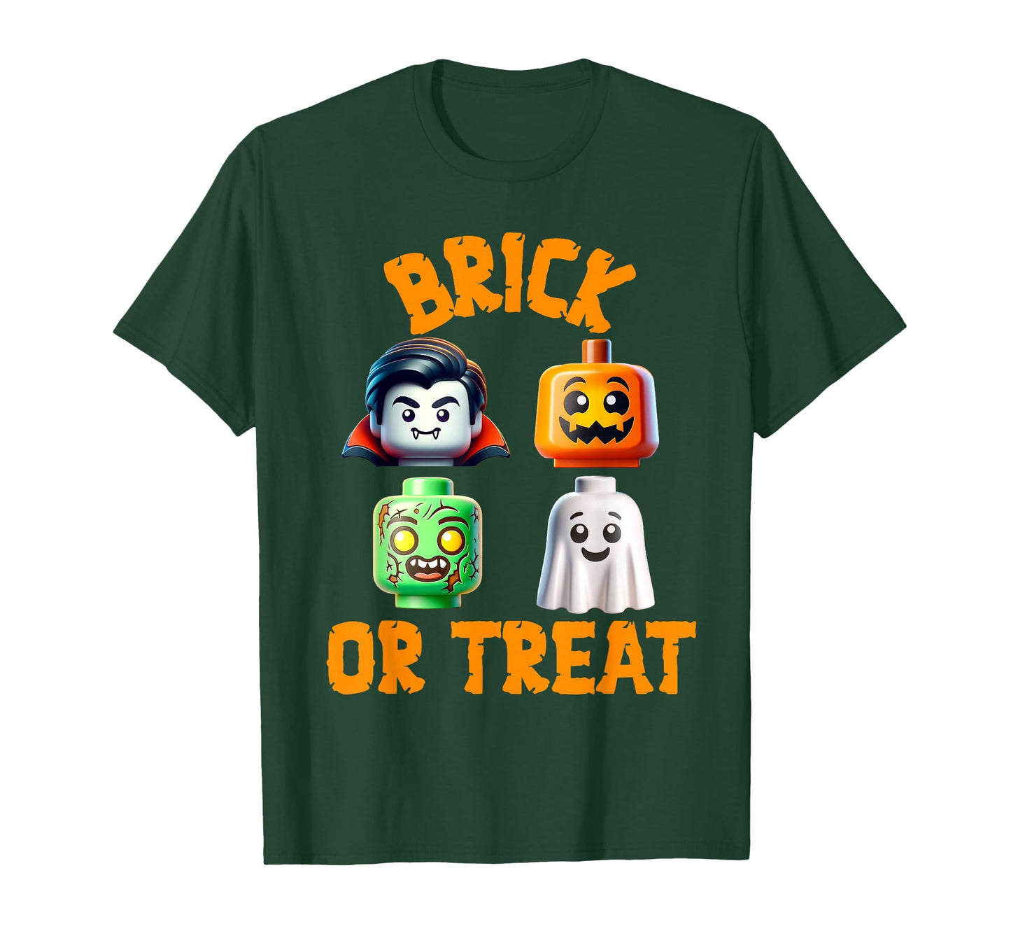 Building Bricks Halloween Costume Brick or Treat Monsters T-Shirt
