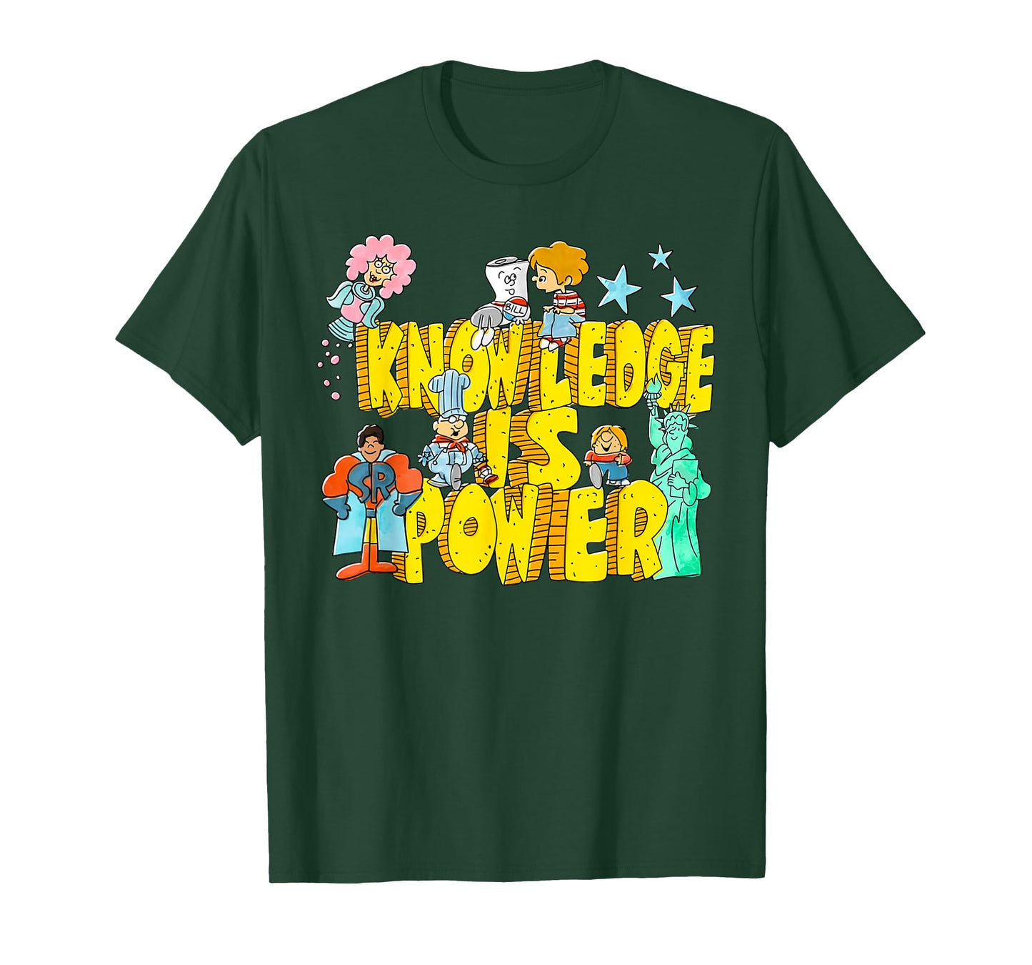 Knowledge Is Power Womens Graphic Kids Humor Teacher Gift T-Shirt