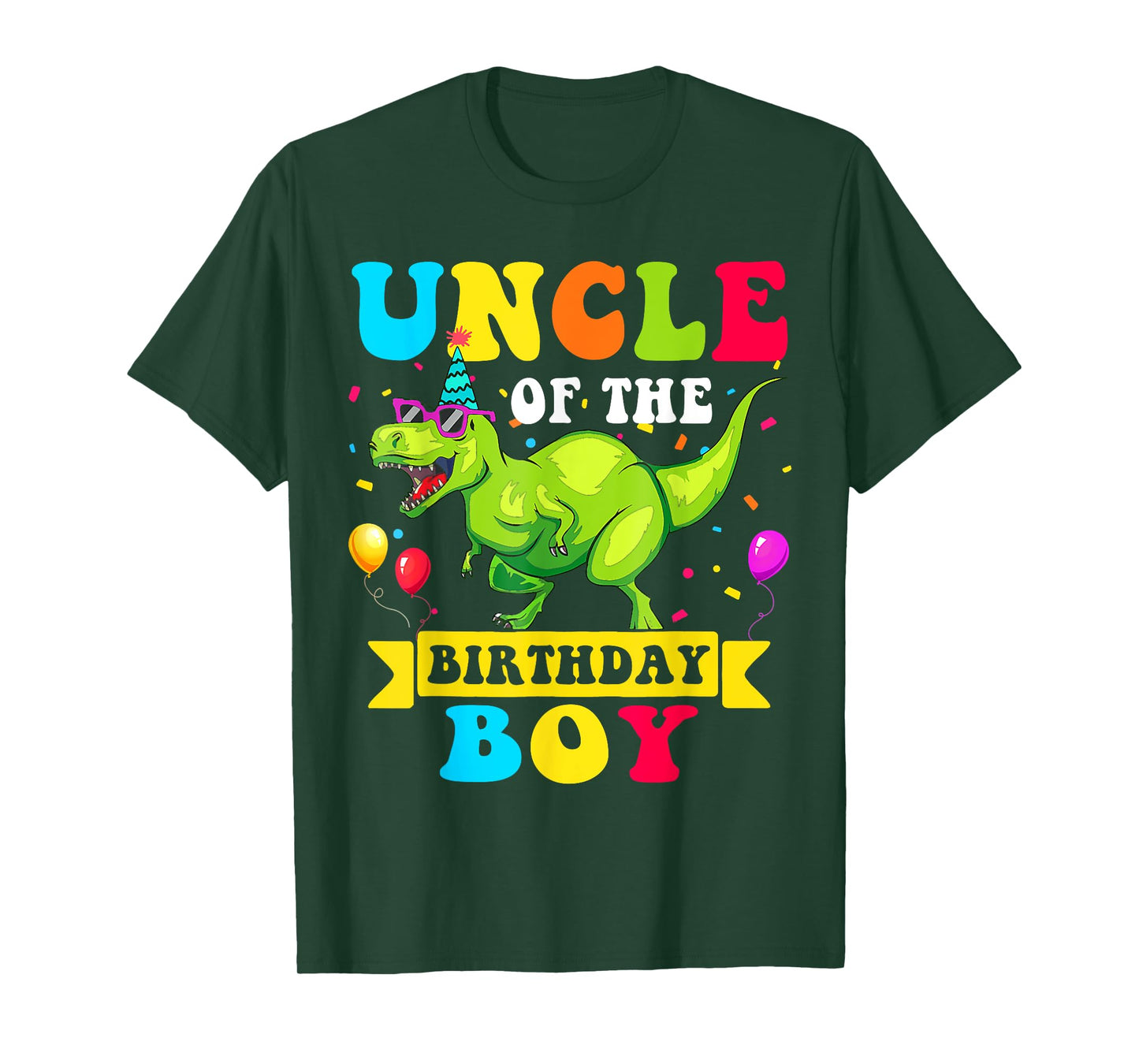 Uncle of the Birthday Boy T-Shirt Dinosaur Raptor Funny T-Shirt