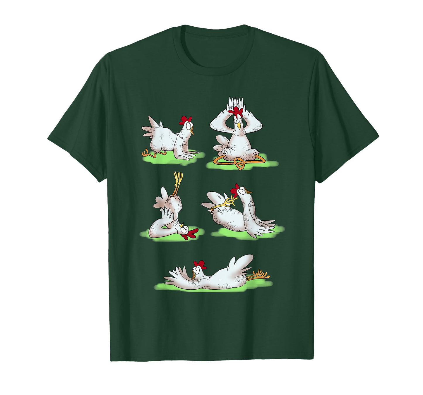 Funny Chicken Yoga Figures T-Shirt