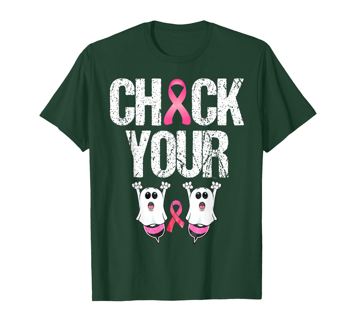 Check Your Boo Bee Funny Ghost Halloween Cancer Breast Pink T-Shirt
