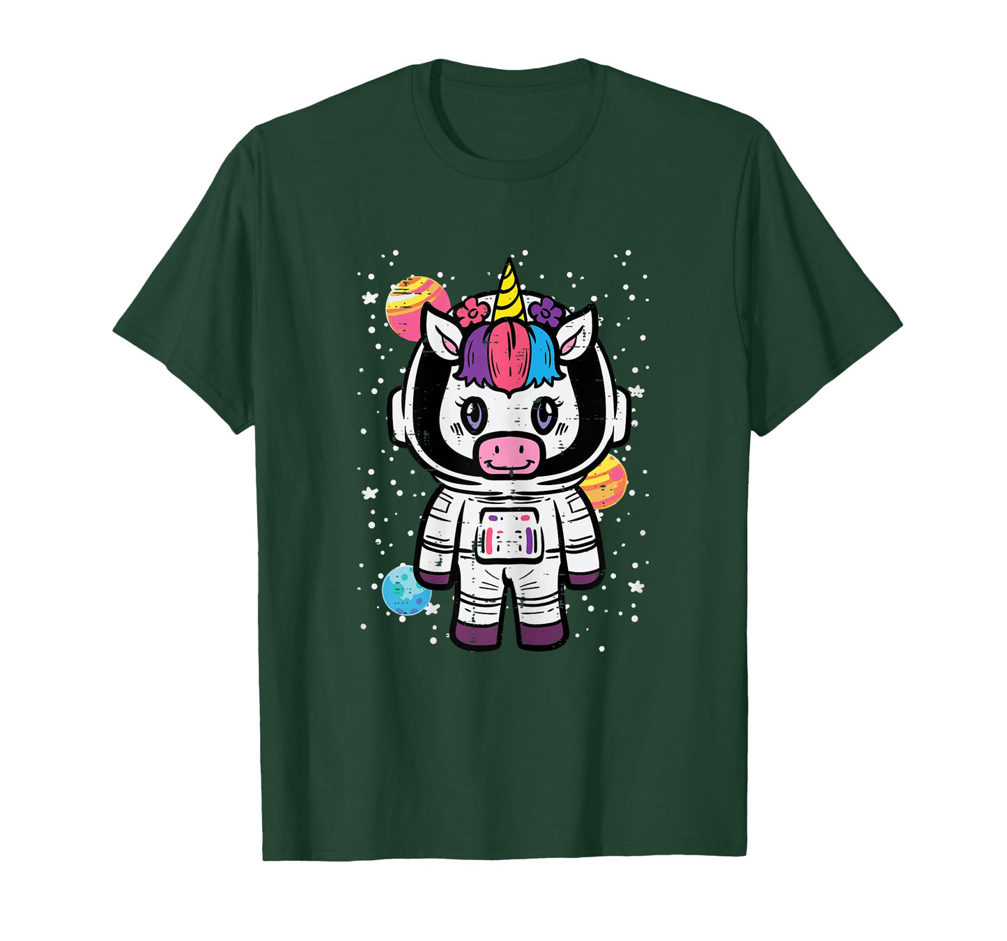 Astronaut Unicorn Cute Space Galaxy Toddler Girls Kids Women T-Shirt