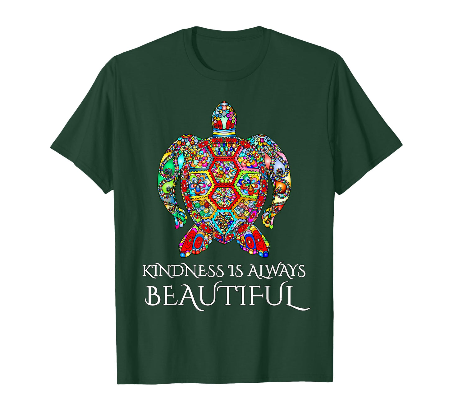 Sea Turtle Mandala Vibrant Art Ocean Life Kindness T-Shirt T-Shirt