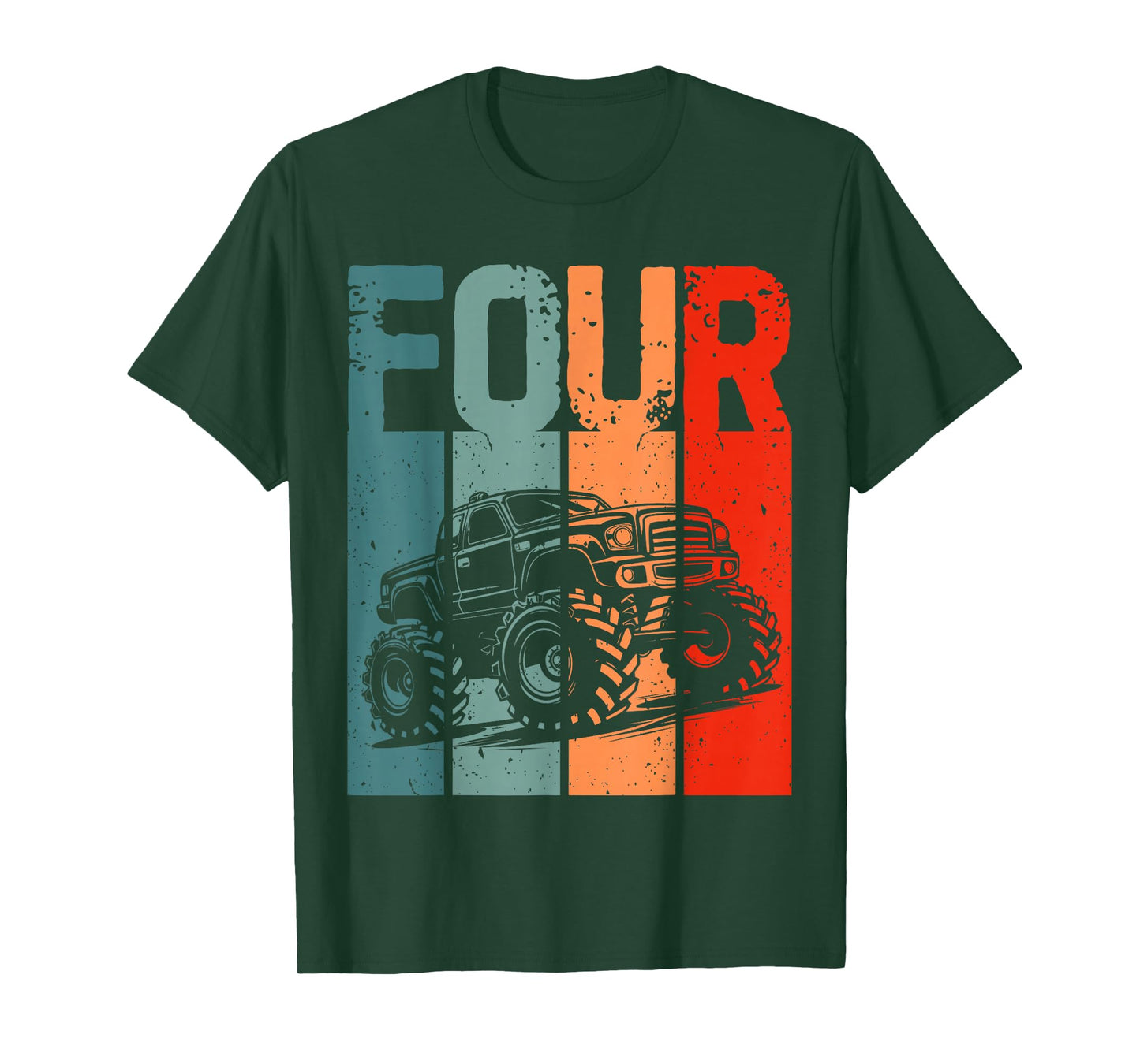 Kids I'm 4 This Is How I Roll Monster Truck 4th Birthday Boy T-Shirt