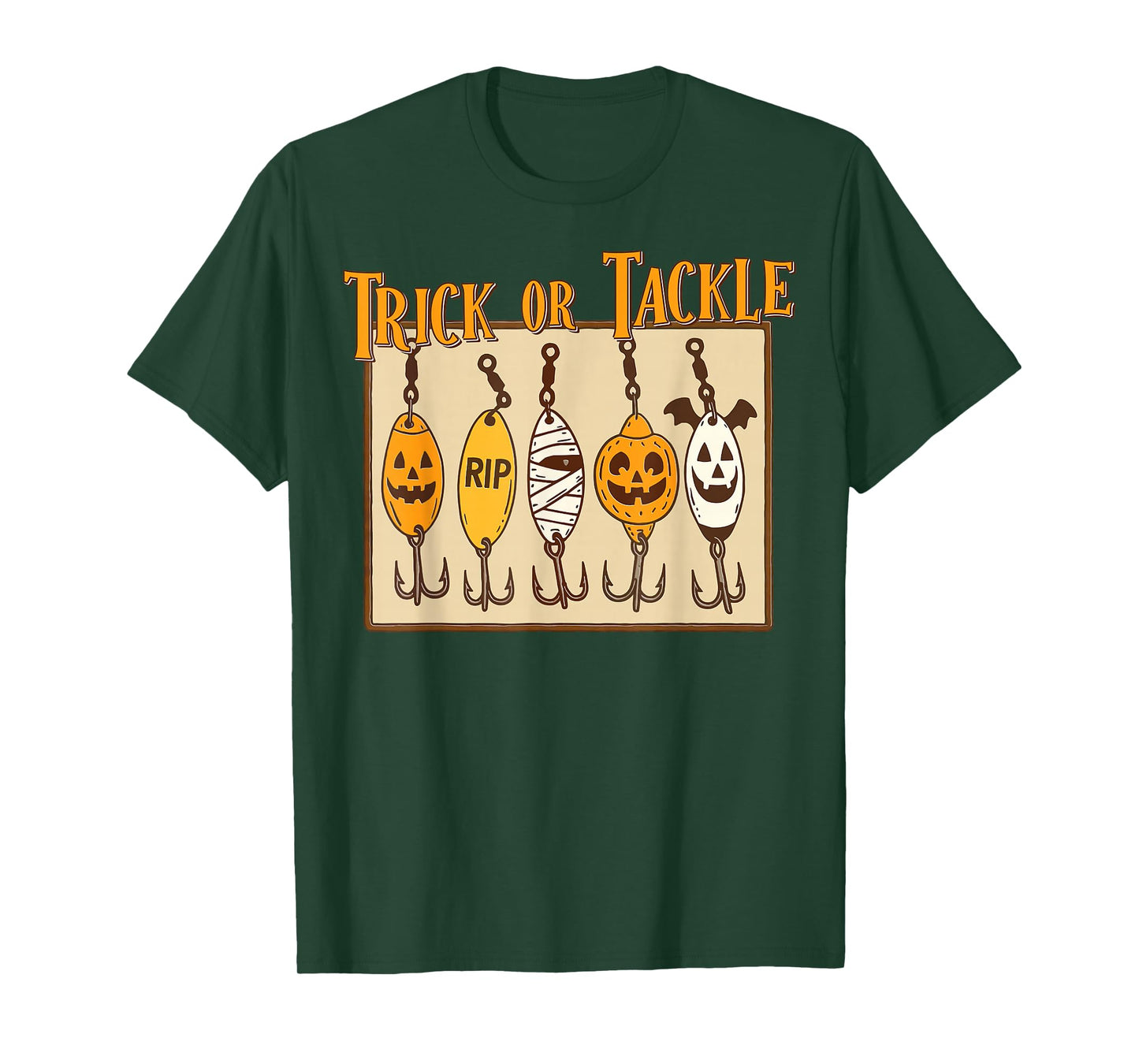 Trick or Tackle Halloween Funny Fishing Lures Spooky Angler T-Shirt