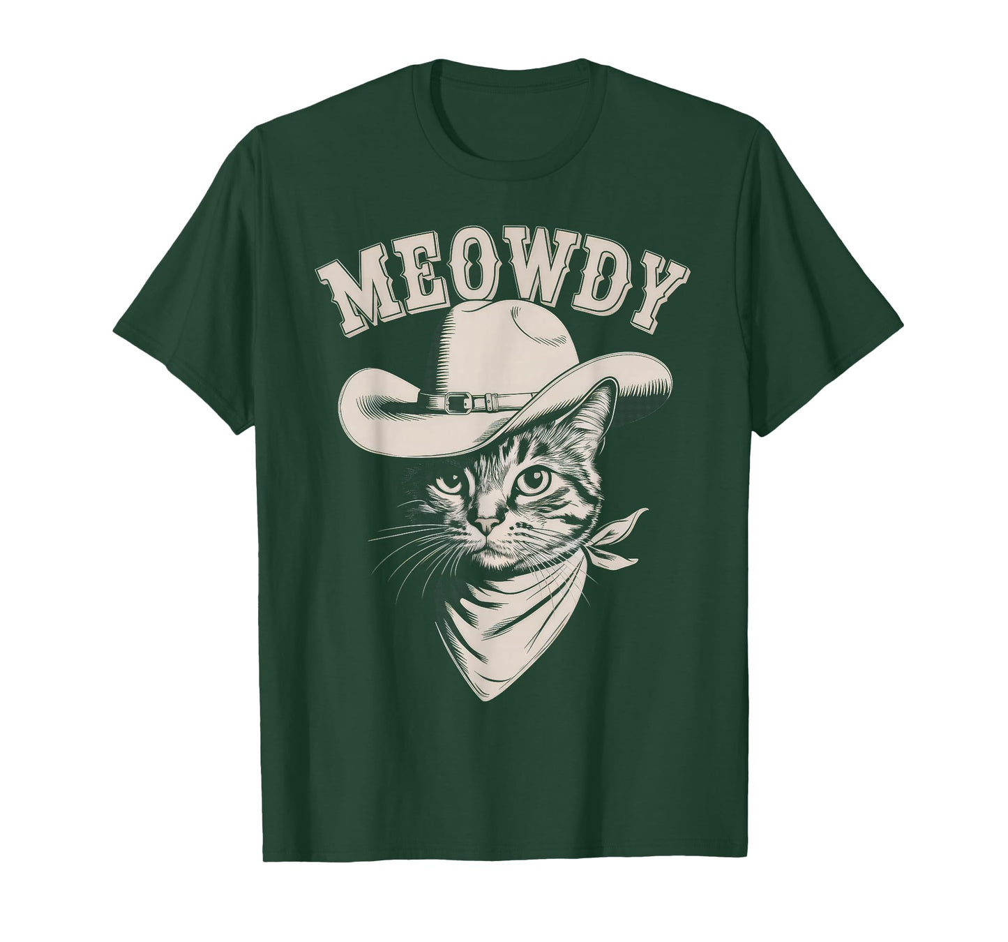 Meowdy Cat Funny Cowboy Western Graphic Cat Lady Cat Dad T-Shirt