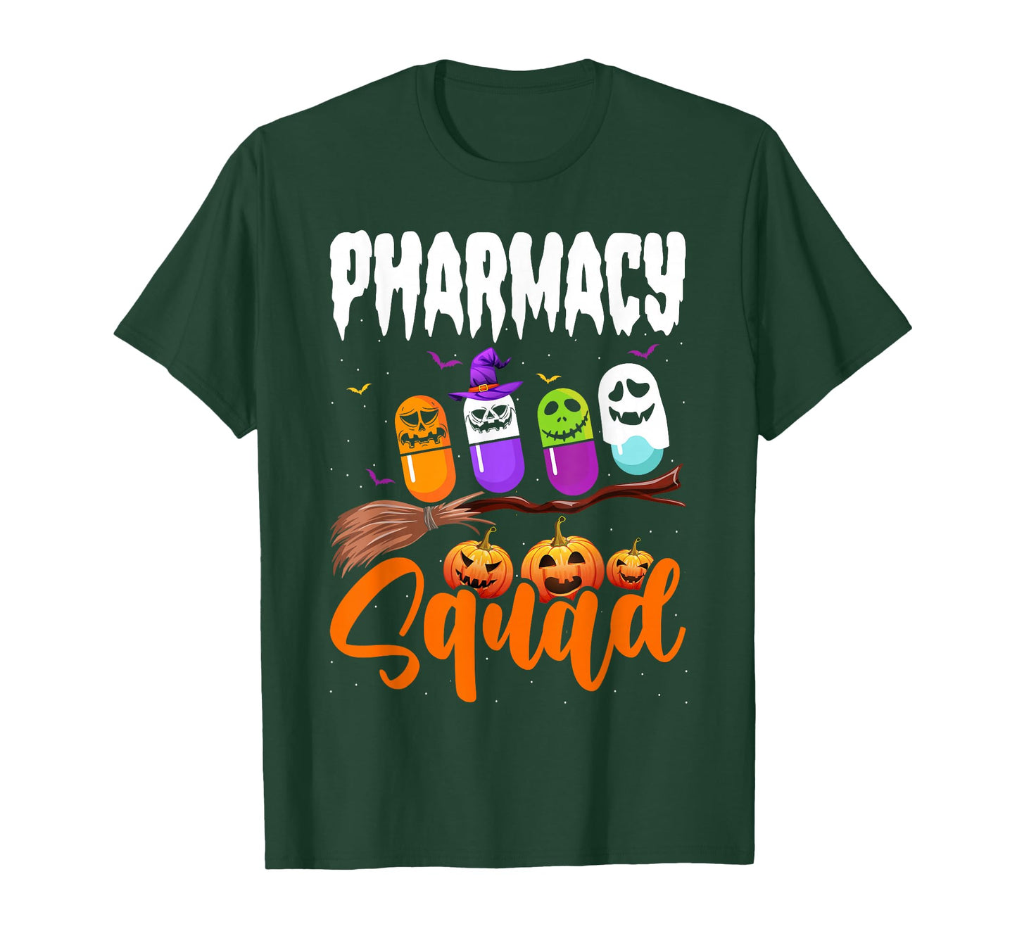Funny Pills Pharmacy Squad Pharmacist Technician Halloween T-Shirt