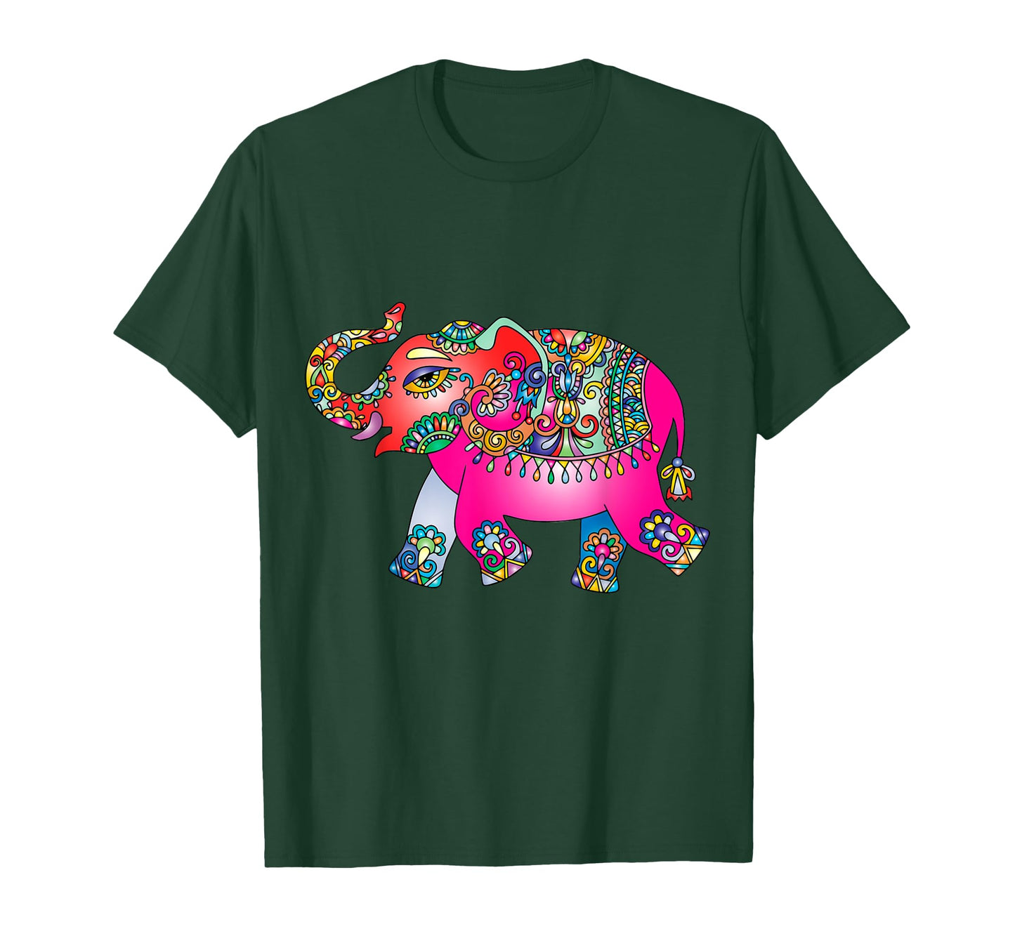 Colorful Indian Elephant Tribal - Mandala Art - Yoga Namaste T-Shirt