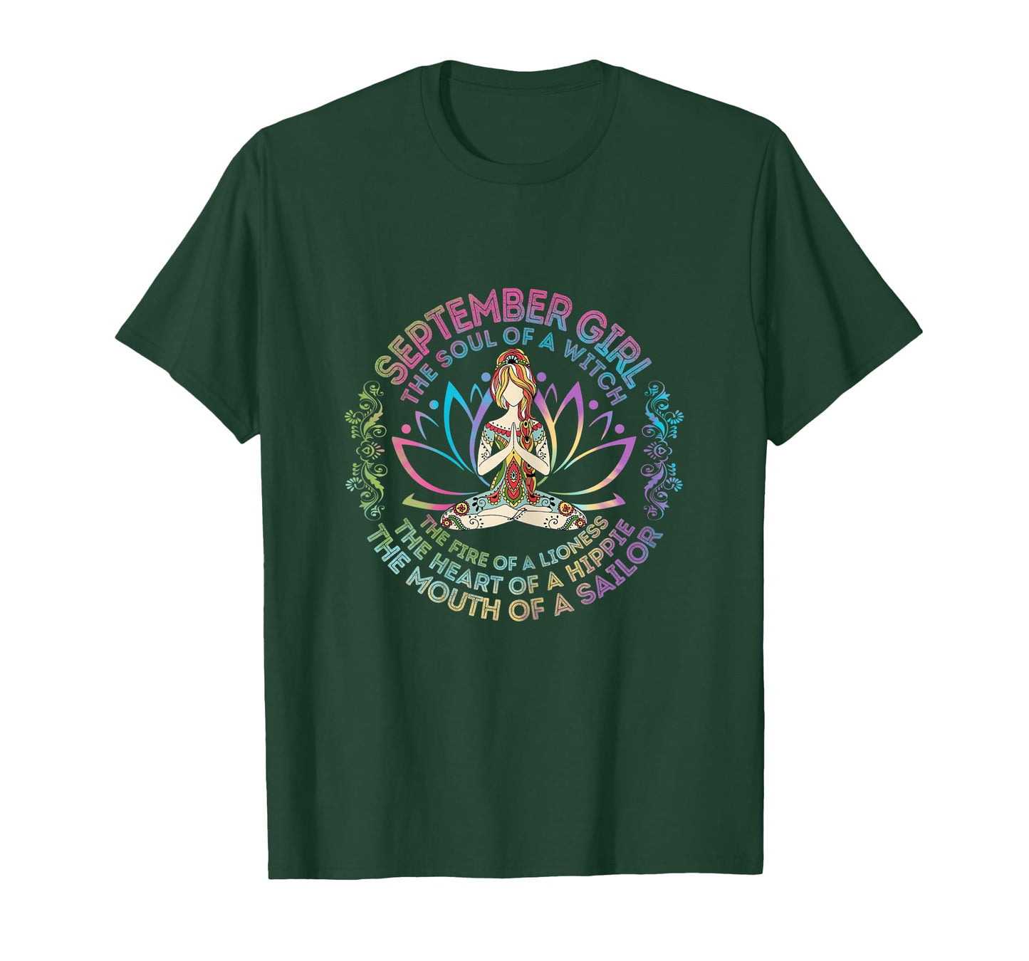 Womens September Girl The Soul Of A Witch Birthday Hippie Soul T-Shirt