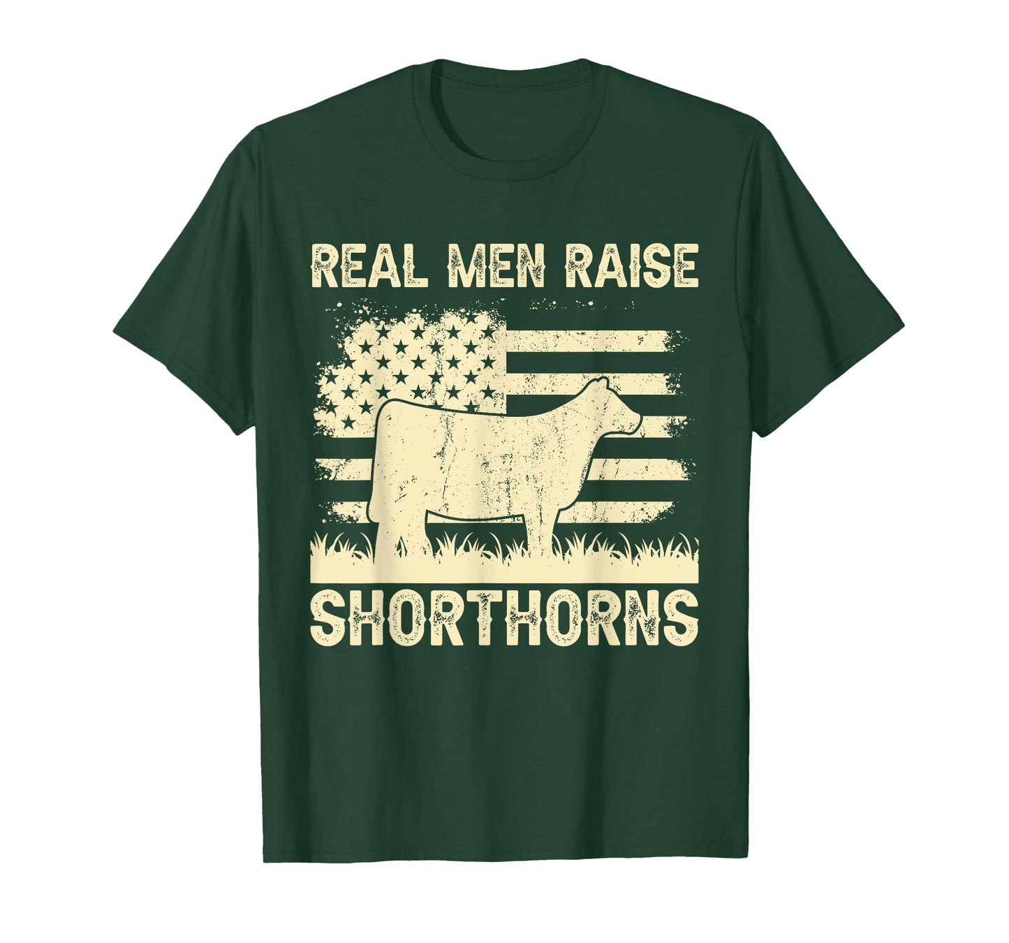Real Men Raise Cow - Cattle Farmer Breeder Shorthorn T-Shirt