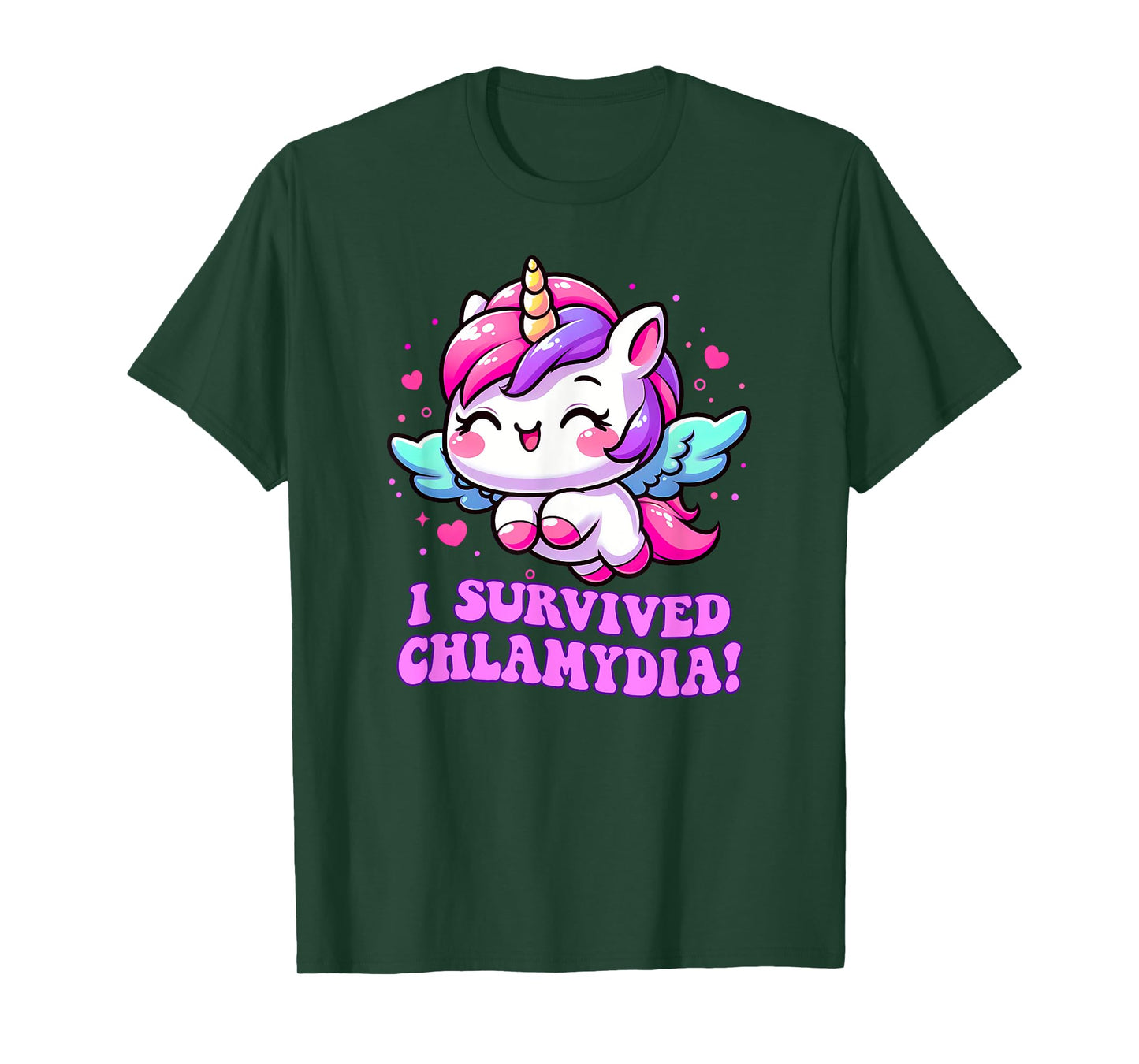 Embarrassing wacky weird adult humor unusual gifts I SURVIVED CHLAMYDIA Funny Inappropriate Cringe Gag Gift Unisex-Adults Black Small Modern Retro T-Shirt