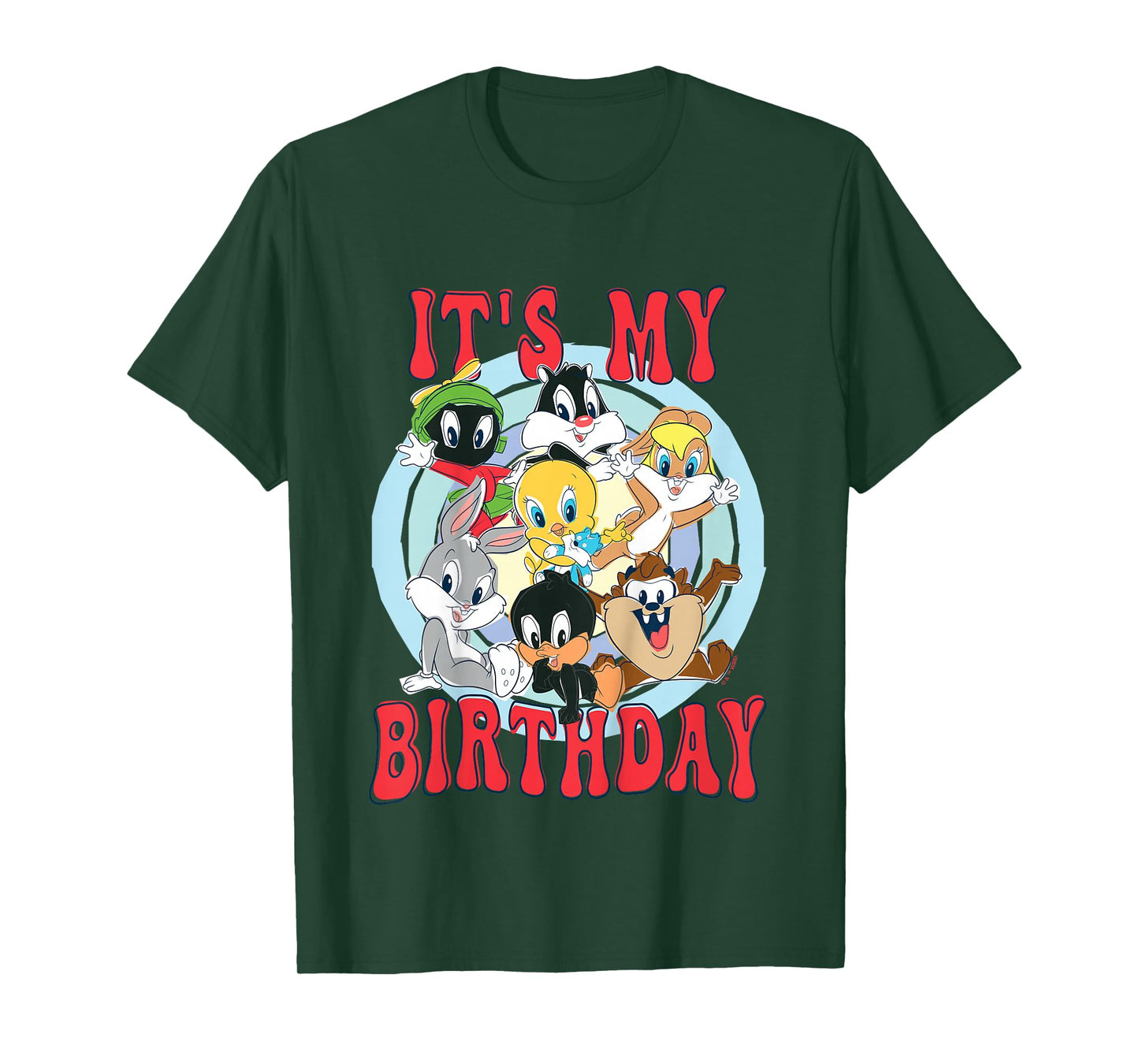 Kids Looney Tunes Looney Group Kid Drawn It's My Birthday T-Shirt