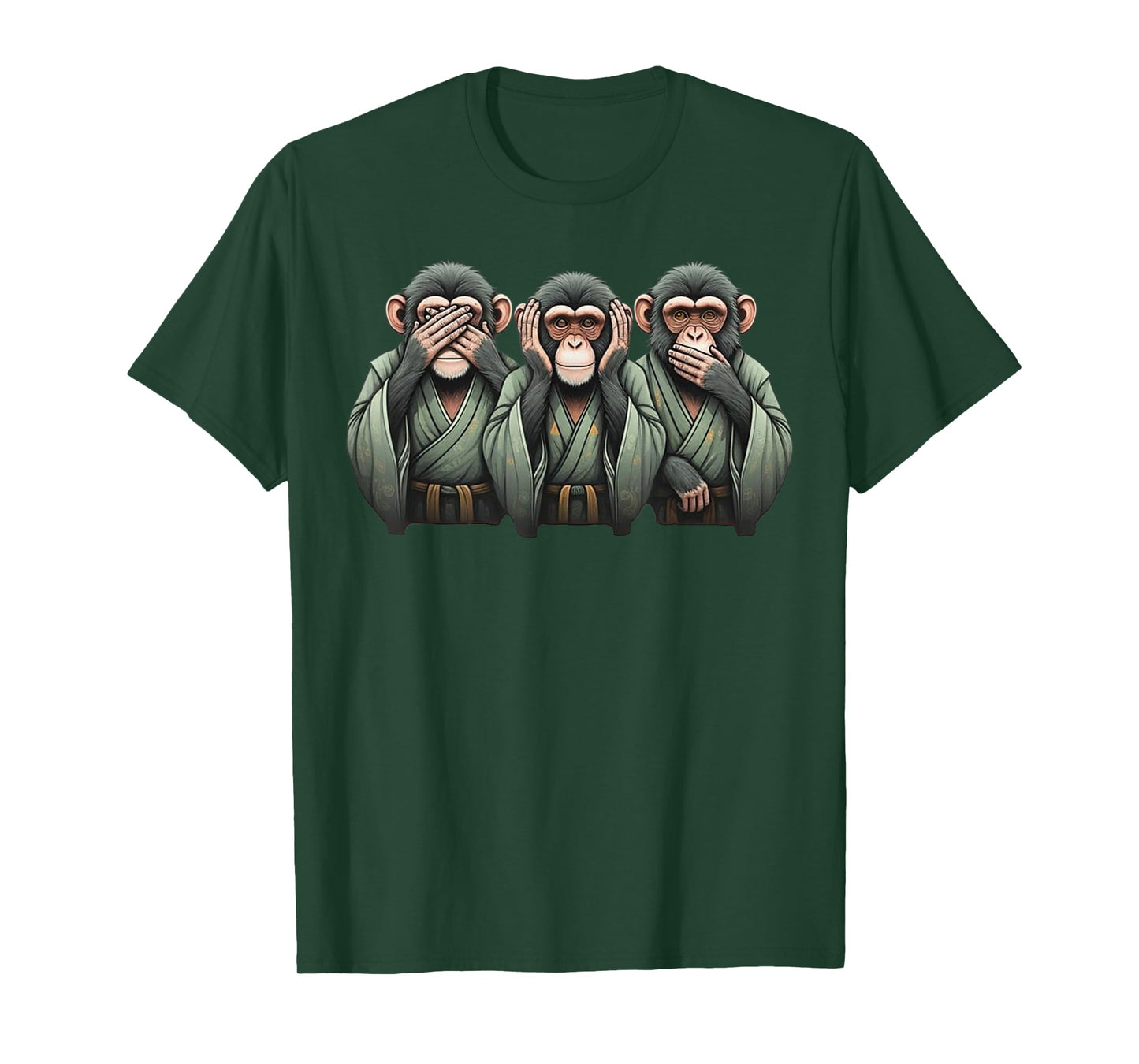 See no evil, Hear No Evil Speak No evil Three Wise Monkeys T-Shirt