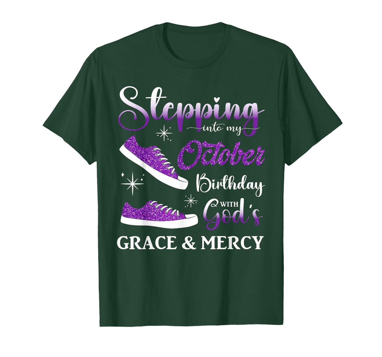 Stepping into My October Birthday Men Women Kids October BD T-Shirt