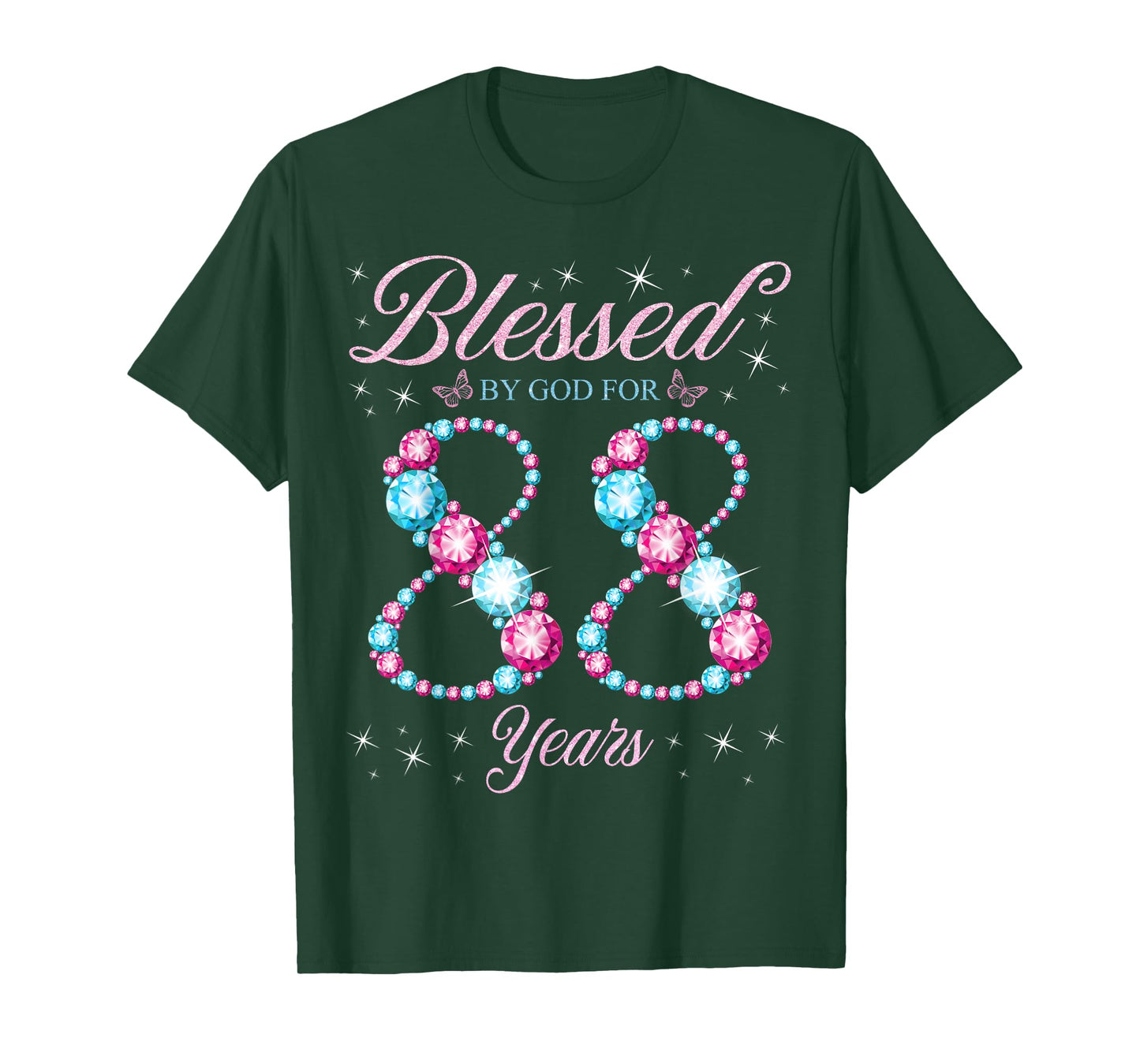 Blessed By God For 88 Years Old 88th Birthday Woman Queen T-Shirt