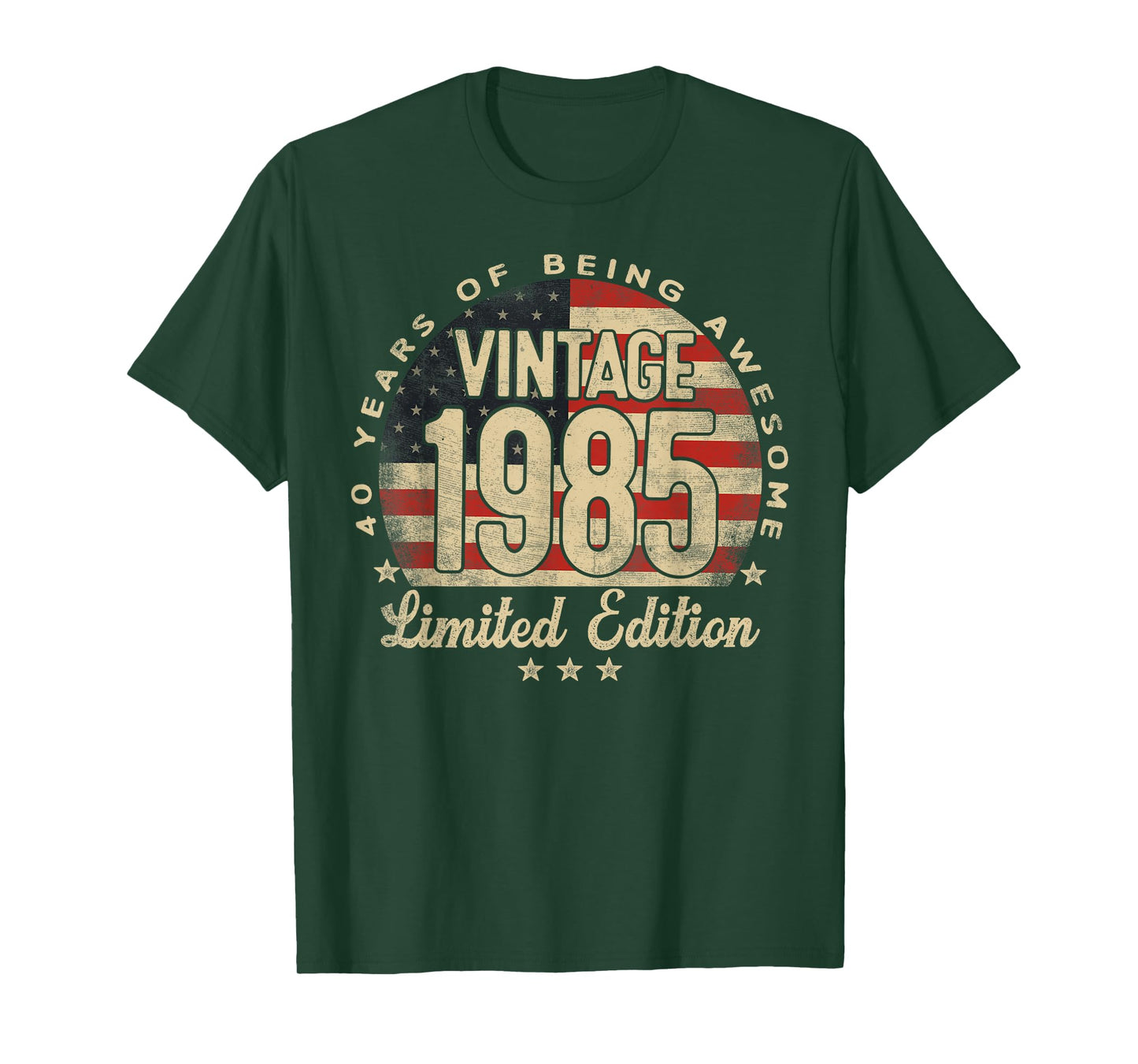 Vintage 1985 Limited Edition 40-Year-Old Gifts USA Flag T-Shirt